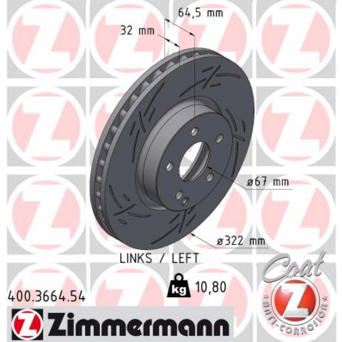 Bremsscheibe ZIMMERMANN 400.3664.54