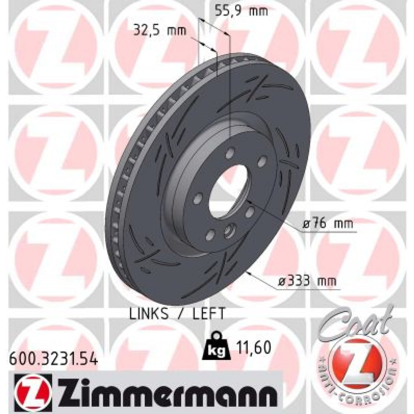 Bremsscheibe ZIMMERMANN 600.3231.54