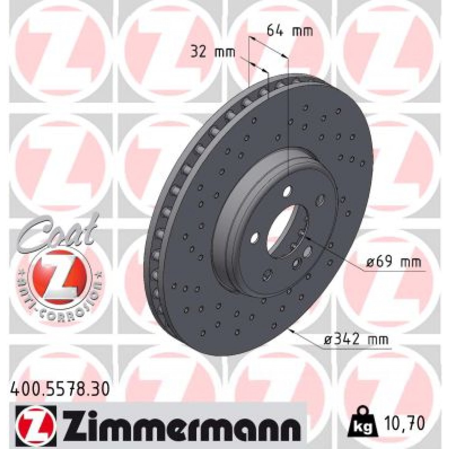 Bremseskive ZIMMERMANN 400.5578.30