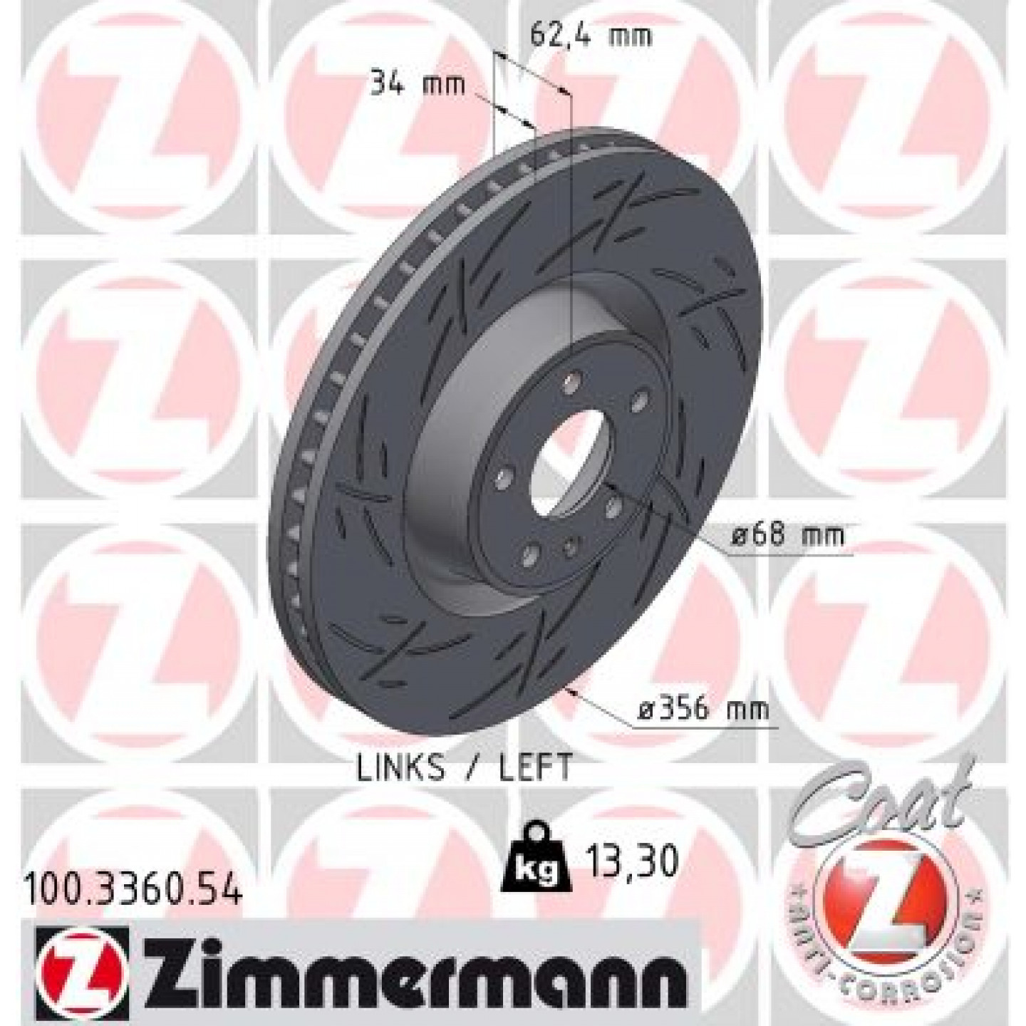 Remschijf ZIMMERMANN 100.3360.54