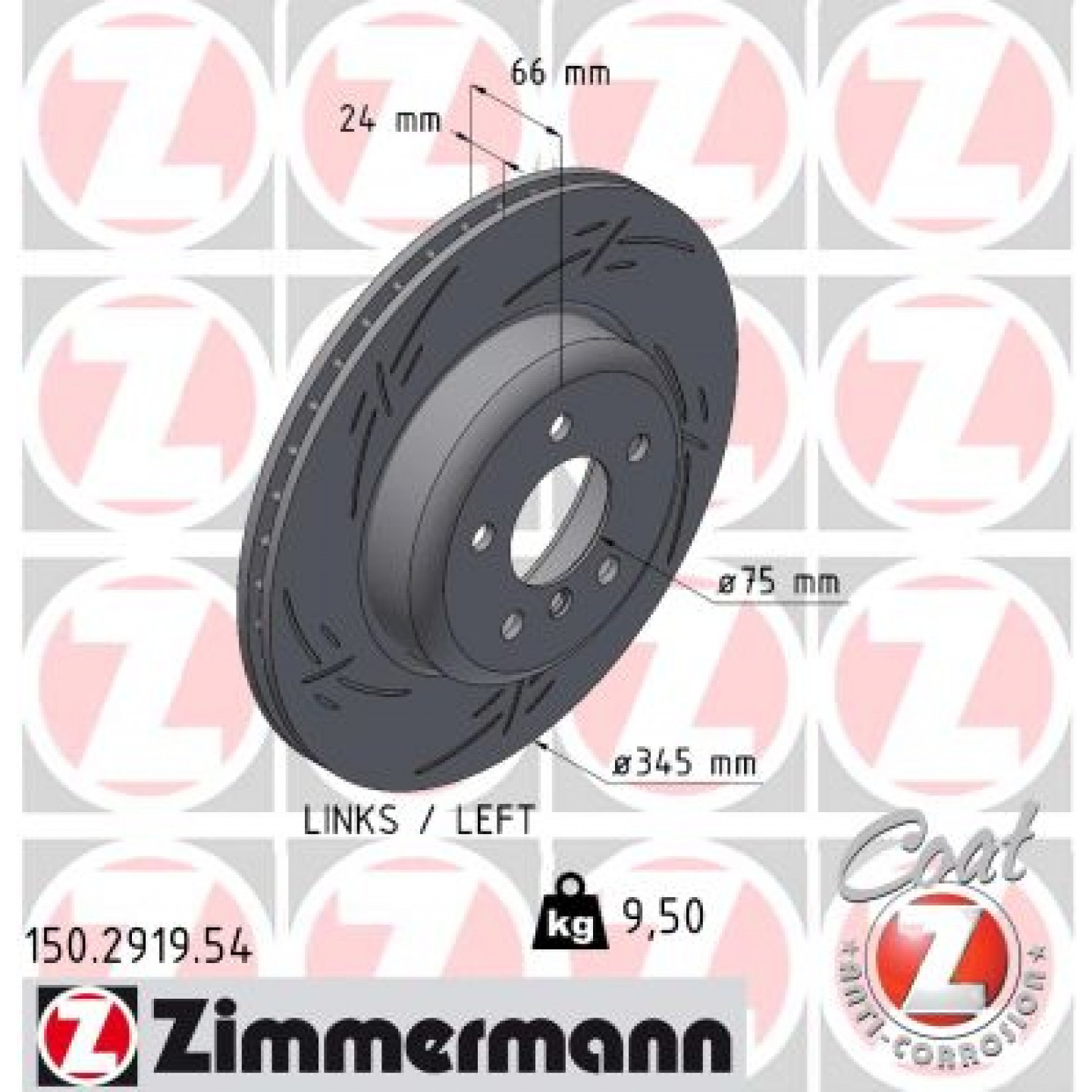 Remschijf ZIMMERMANN 150.2919.54