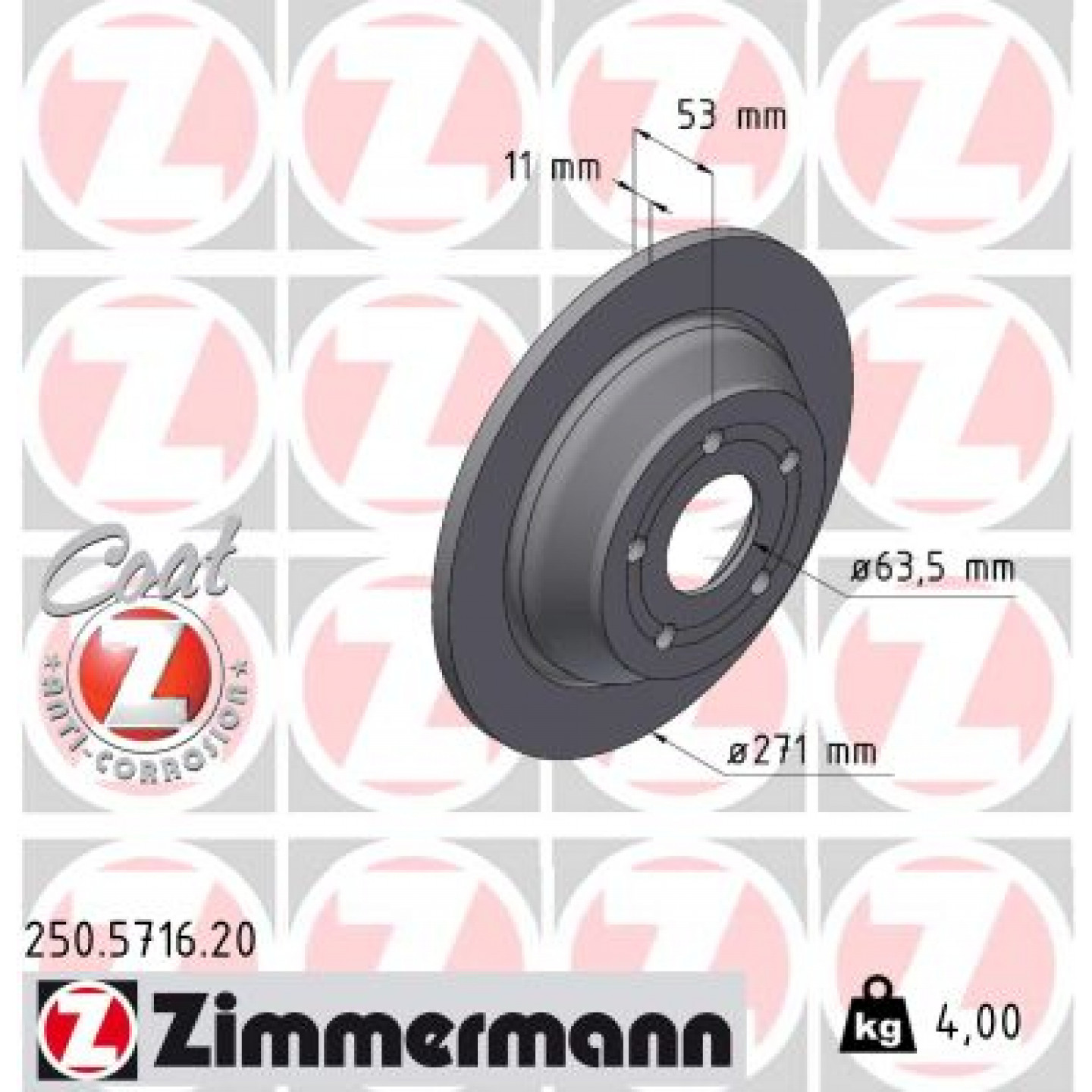 Bremsscheibe ZIMMERMANN 250.5716.20