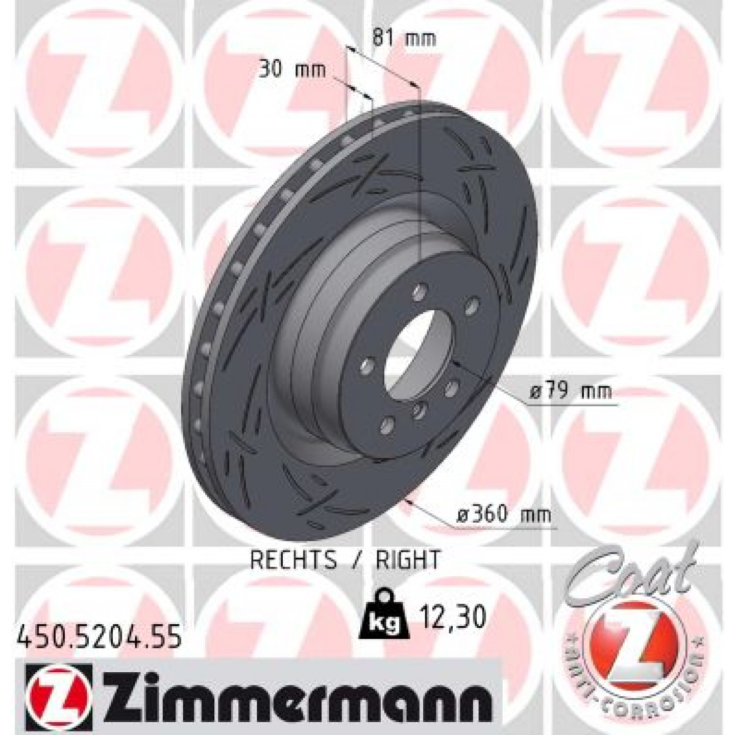 Bremsscheibe ZIMMERMANN 450.5204.55