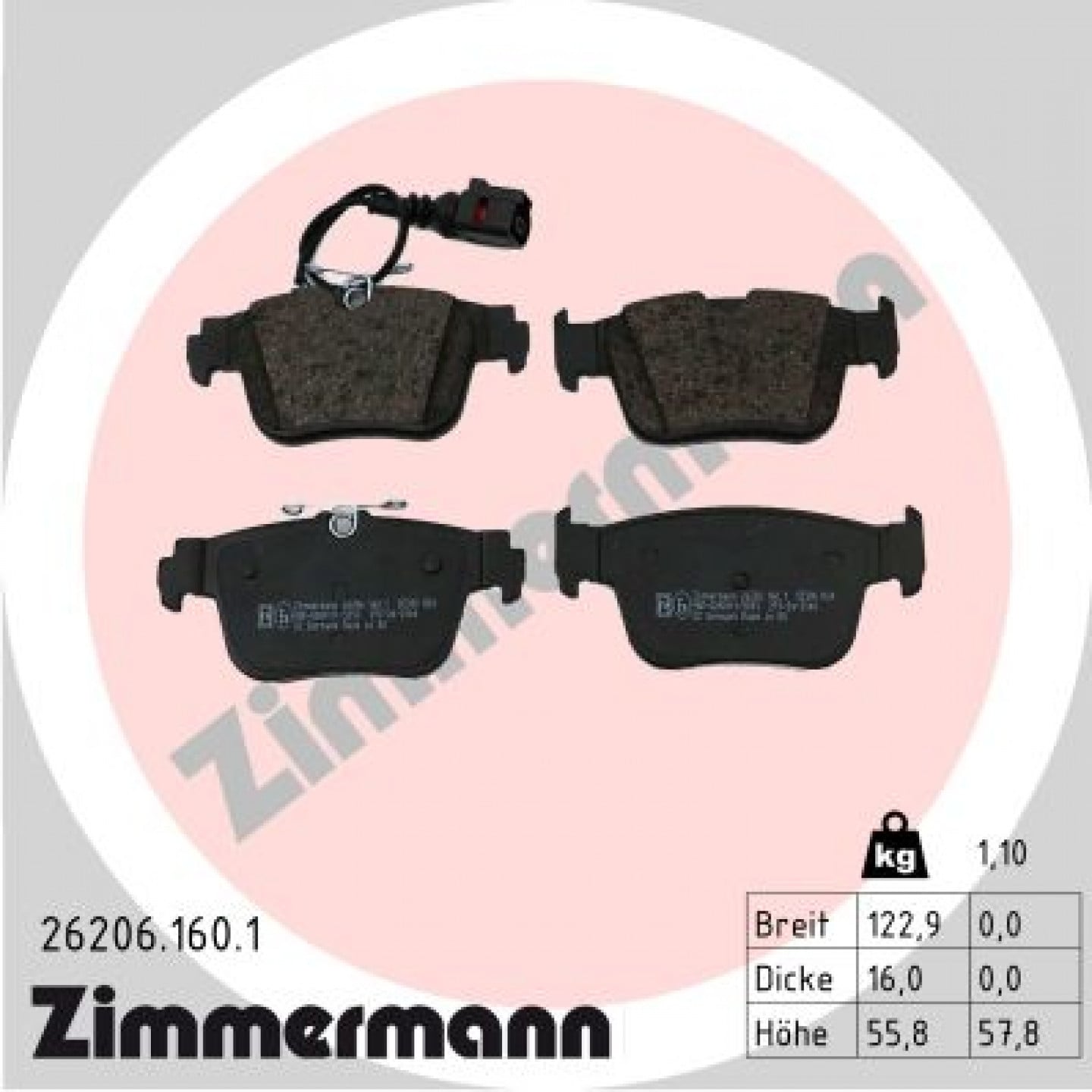 Bremseklodser ZIMMERMANN 26206.160.1