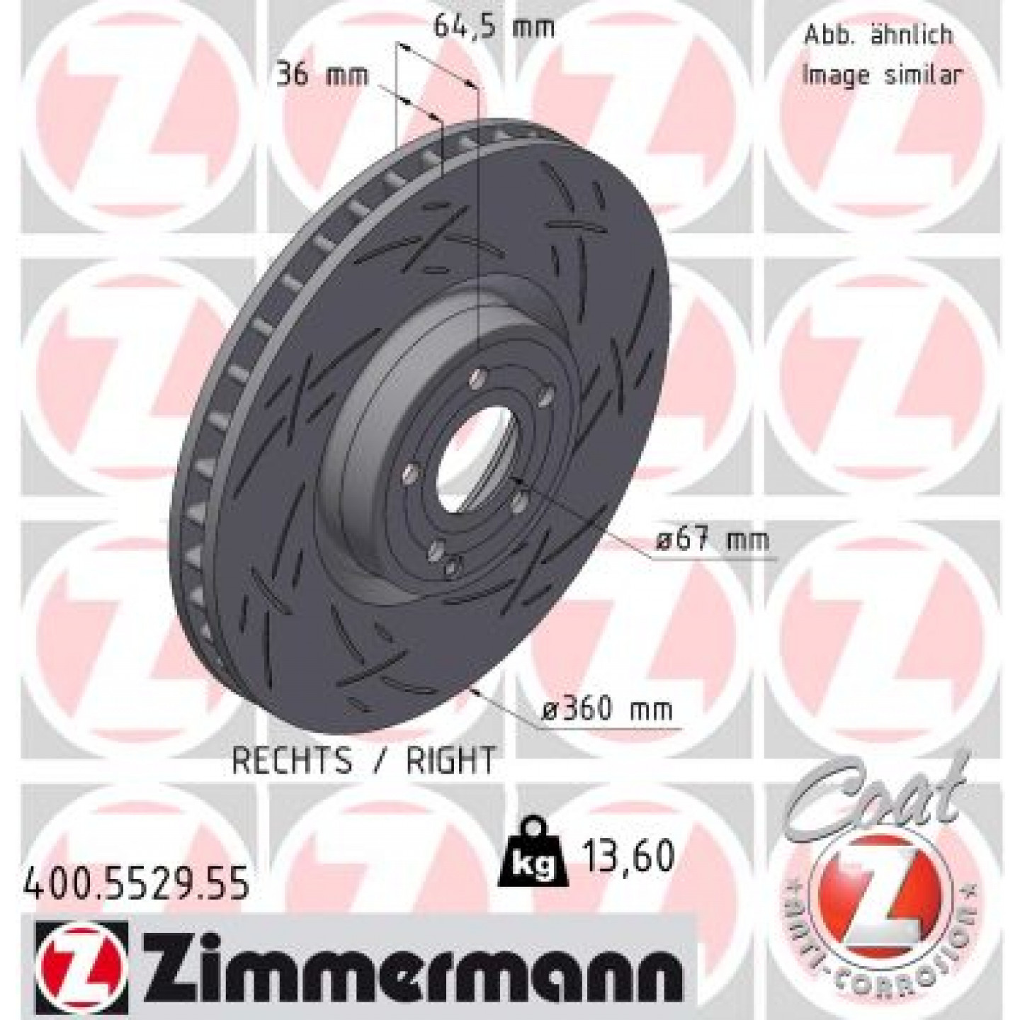 Brzdový kotouč ZIMMERMANN 400.5529.55