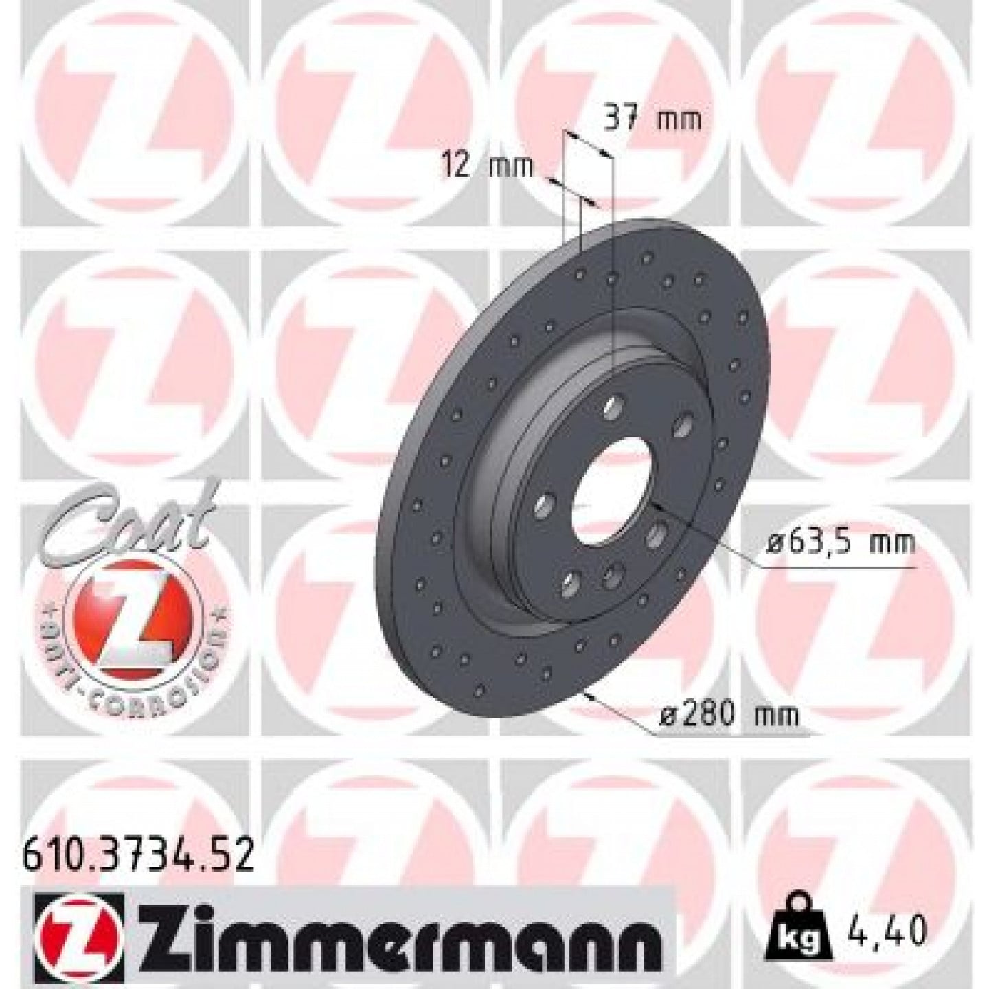 Remschijf ZIMMERMANN 610.3734.52
