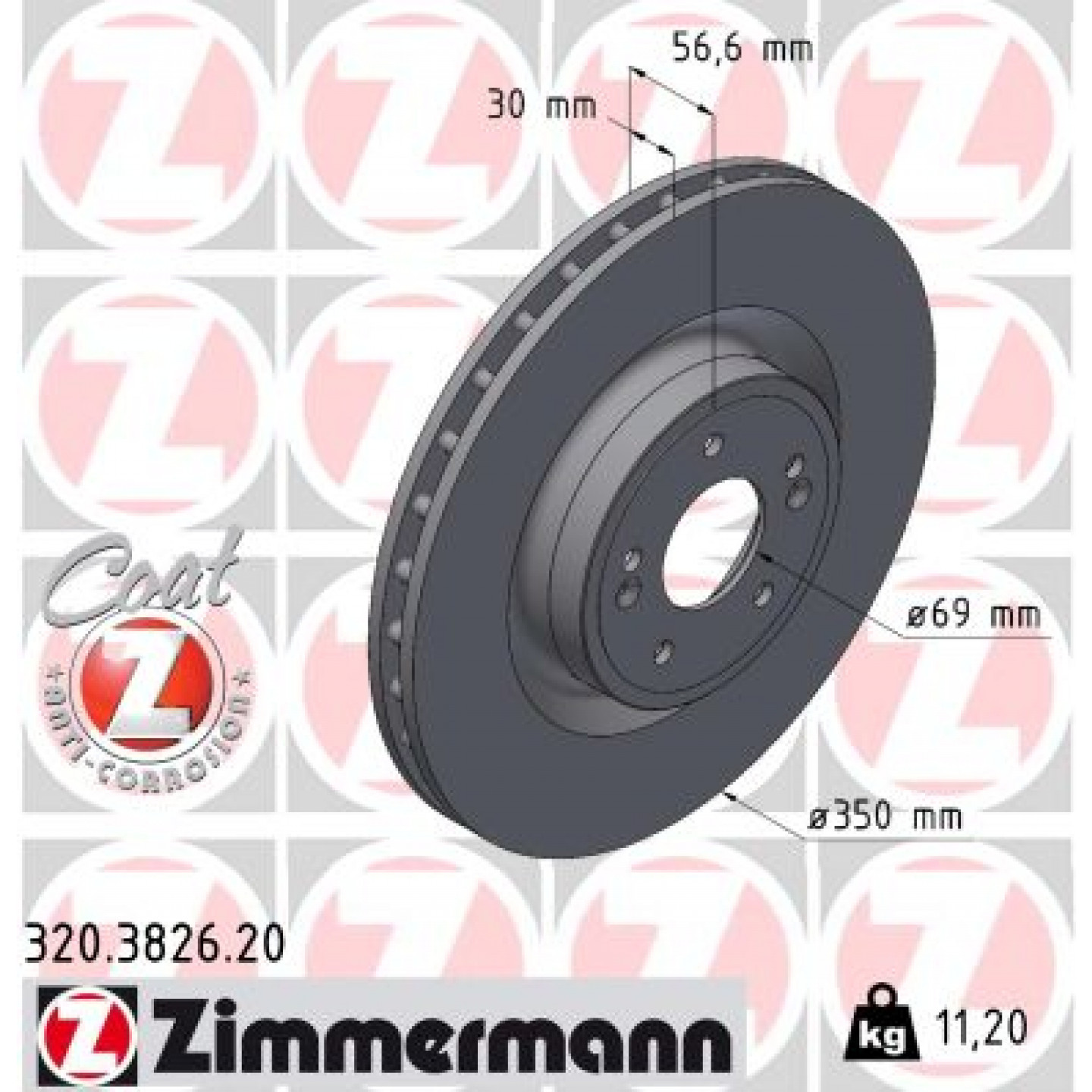 Bremseskive ZIMMERMANN 320.3826.20
