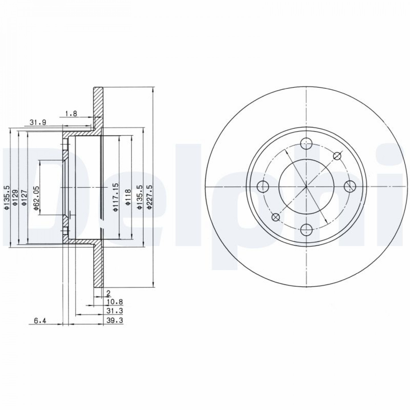 Bremsscheibe DELPHI BG2147