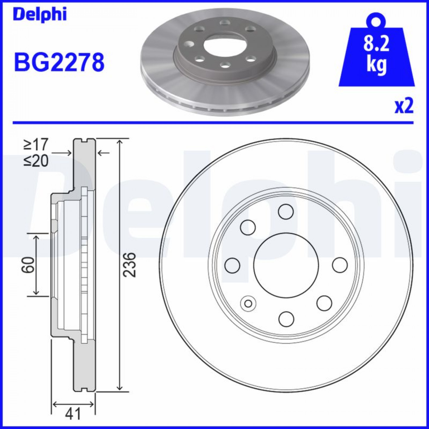 Disque de frein DELPHI BG2278