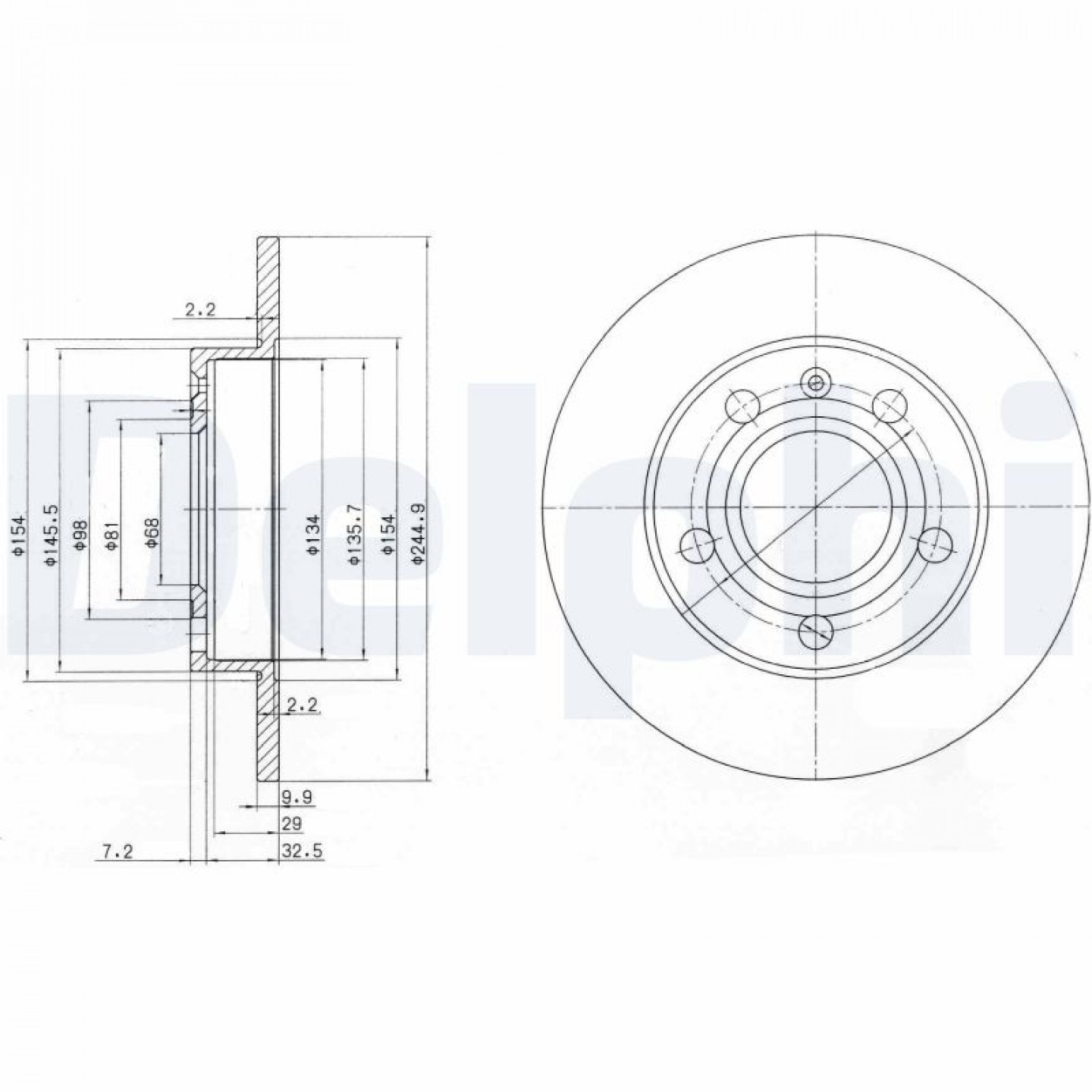 Disque de frein DELPHI BG2753C