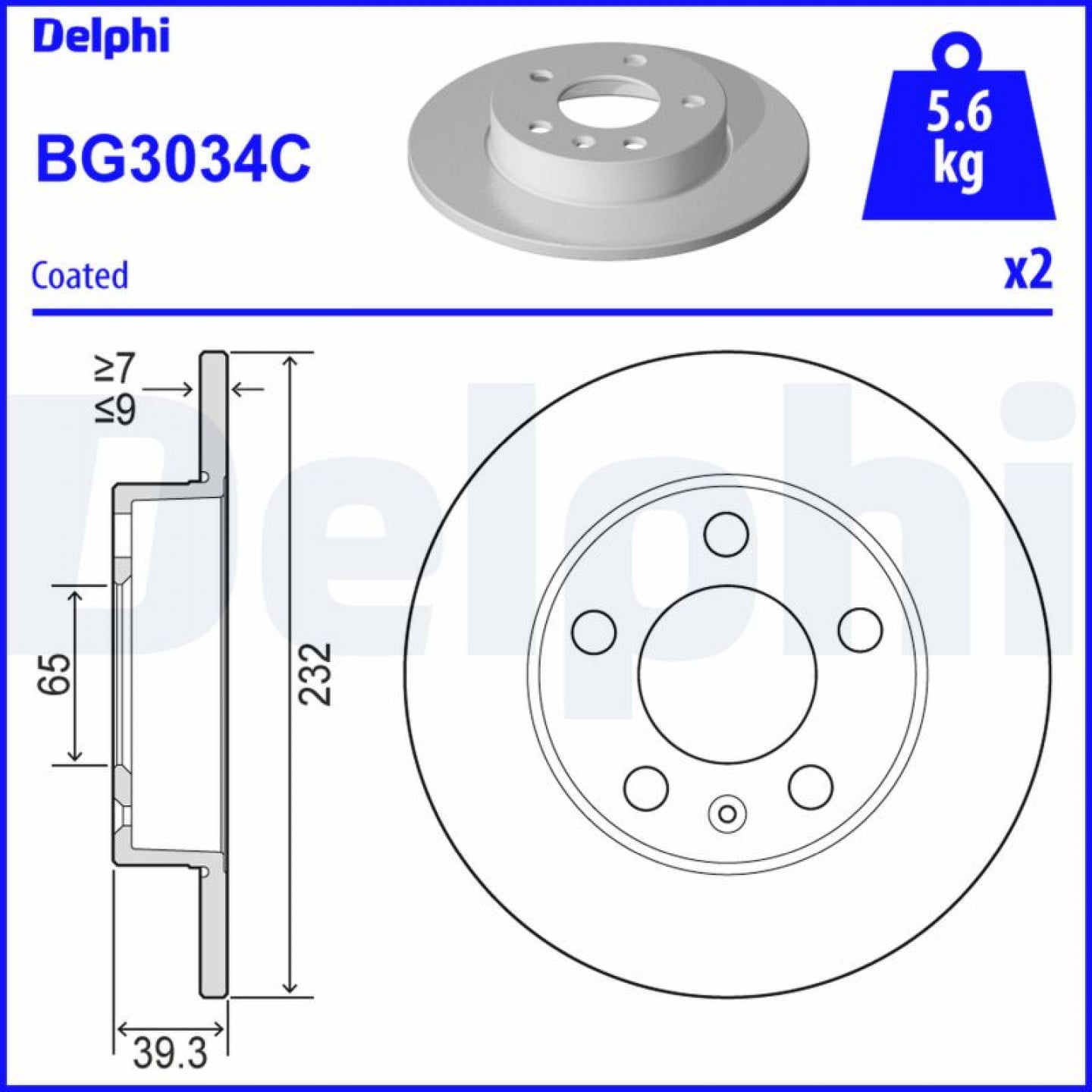 Discofreno DELPHI BG3034C