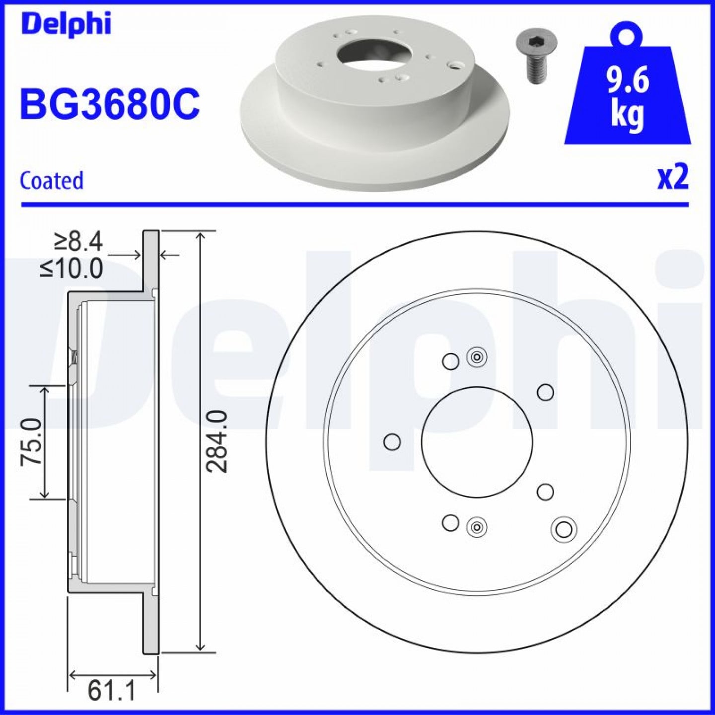 Brzdový kotouč DELPHI BG3680C