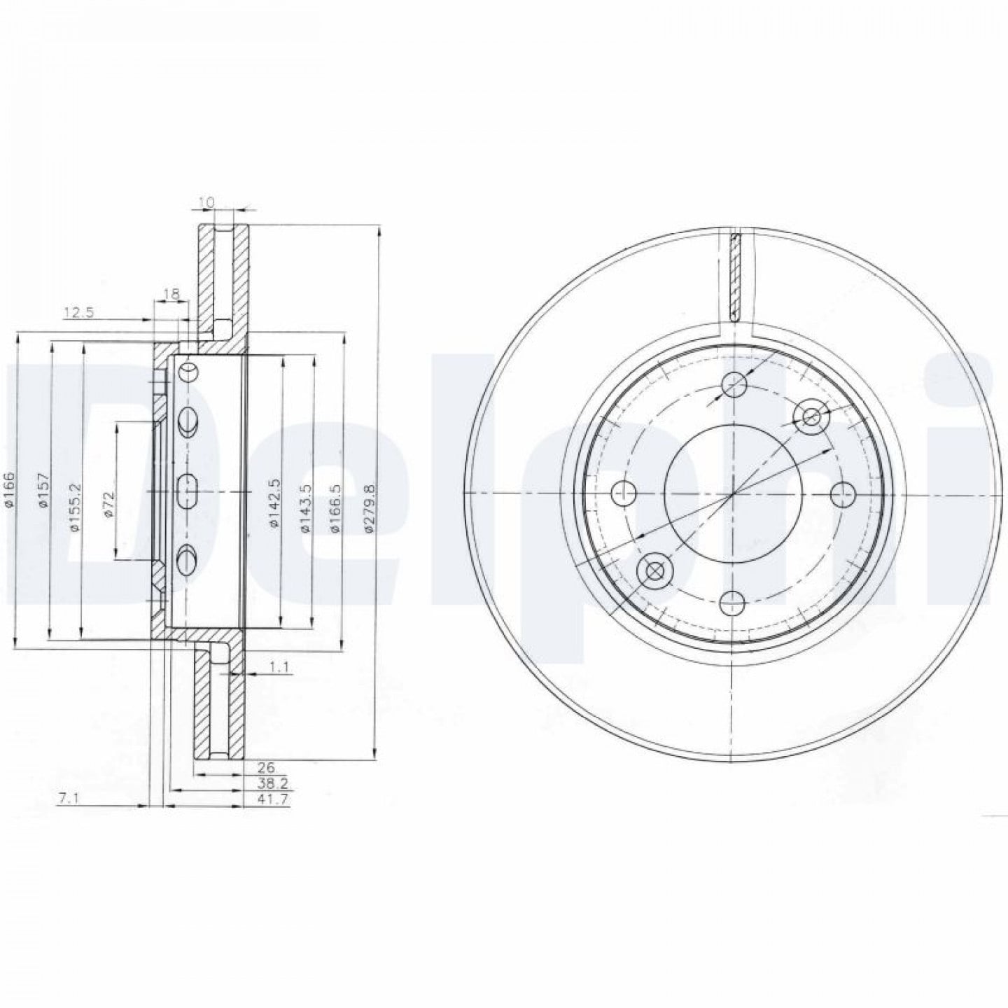 Remschijf DELPHI BG3800