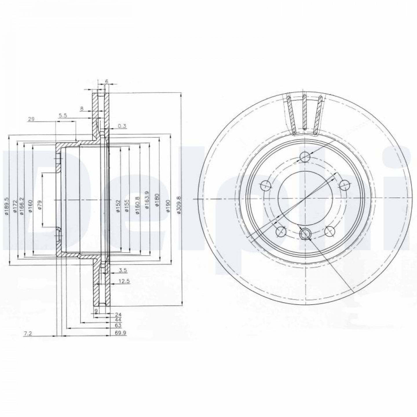Bremsscheibe DELPHI BG3870