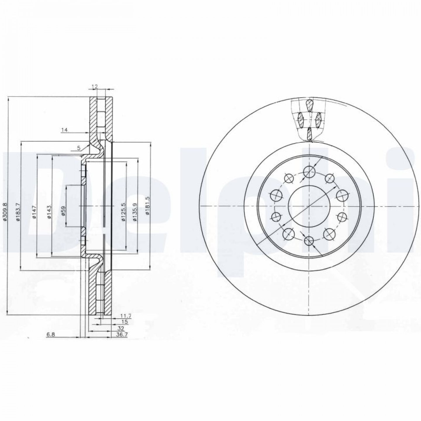Bremsscheibe DELPHI BG3898
