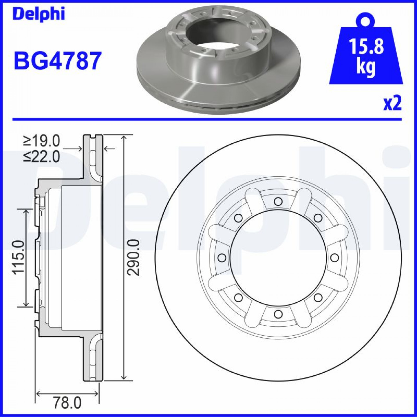 Remschijf DELPHI BG4787