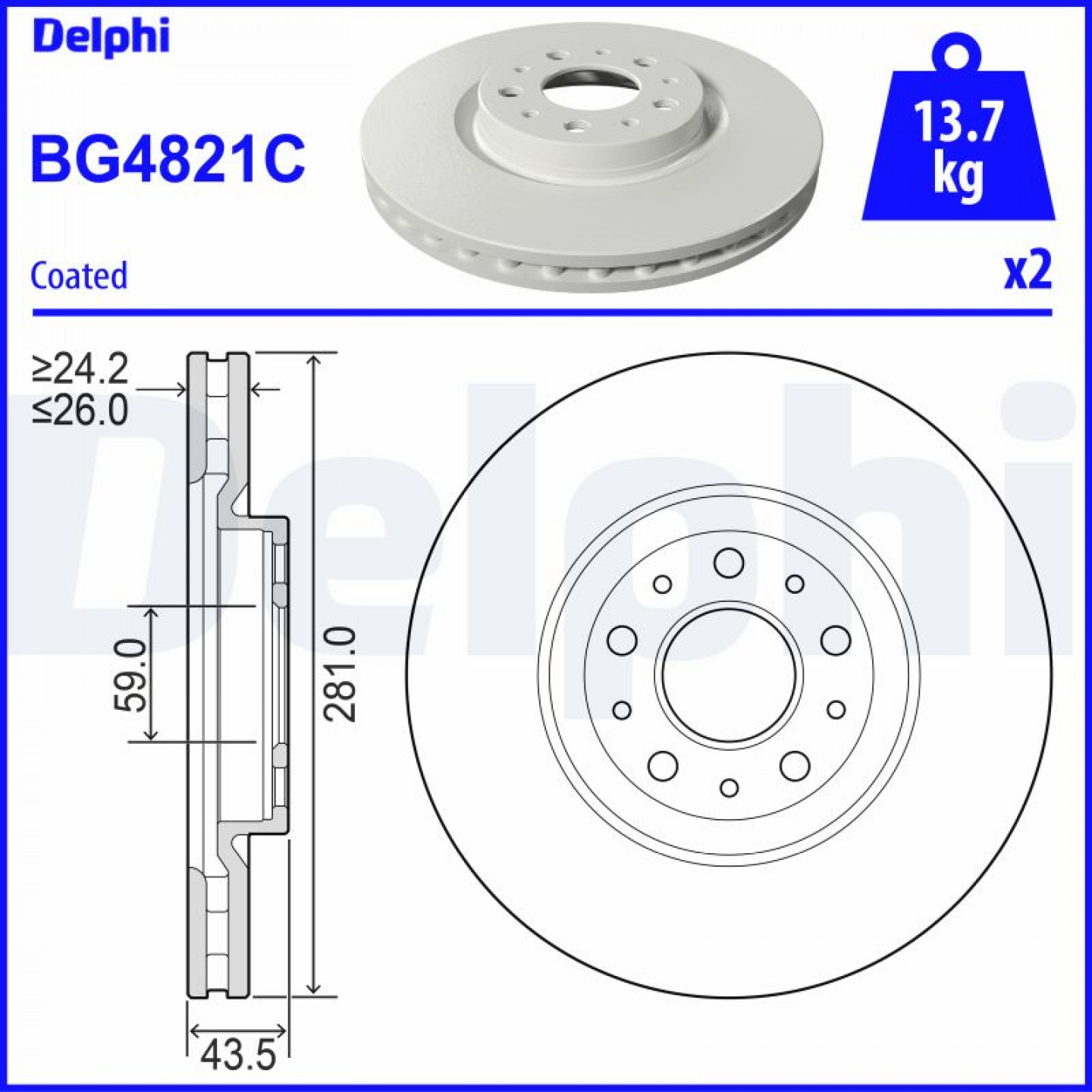 Discofreno DELPHI BG4821C