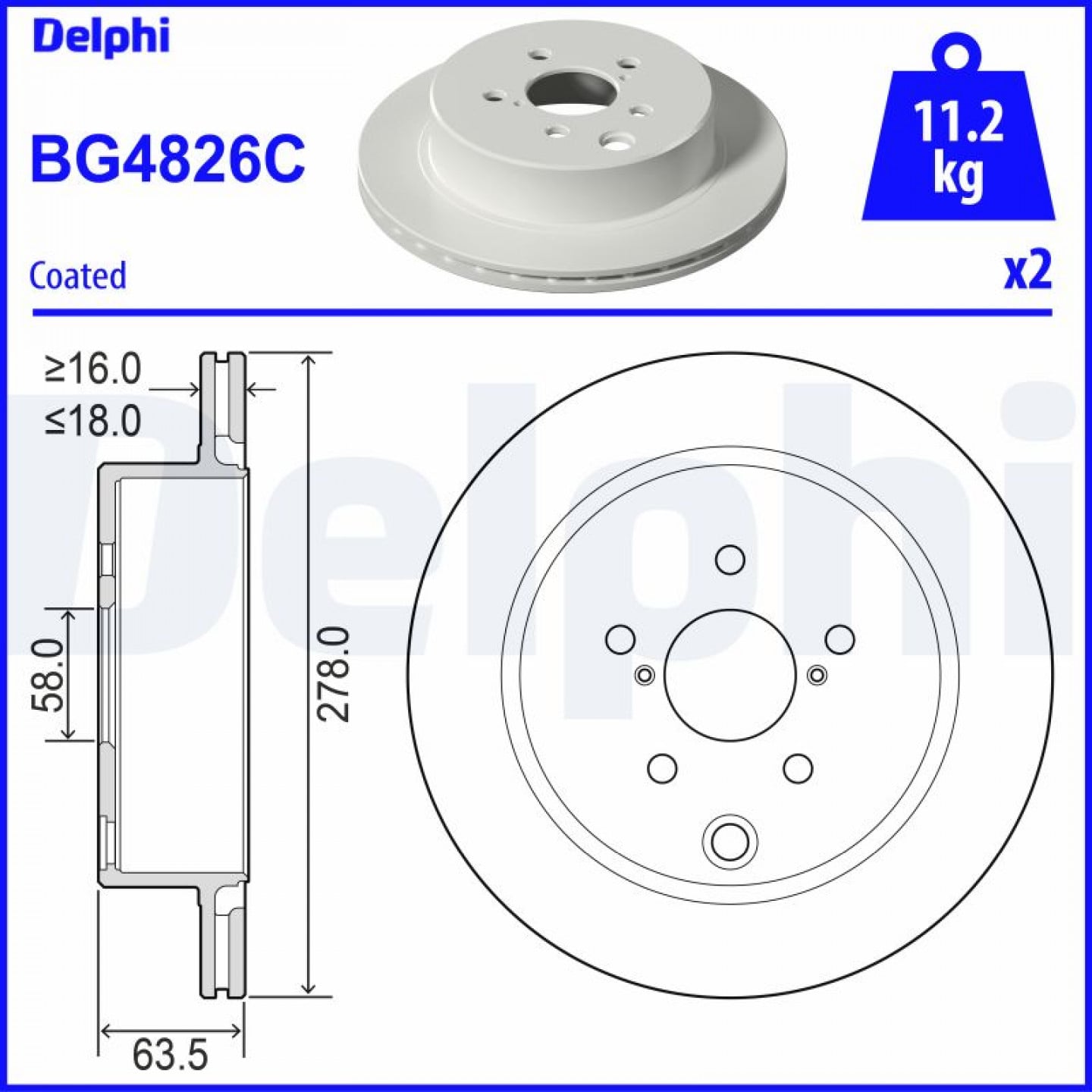 Disque de frein DELPHI BG4826C