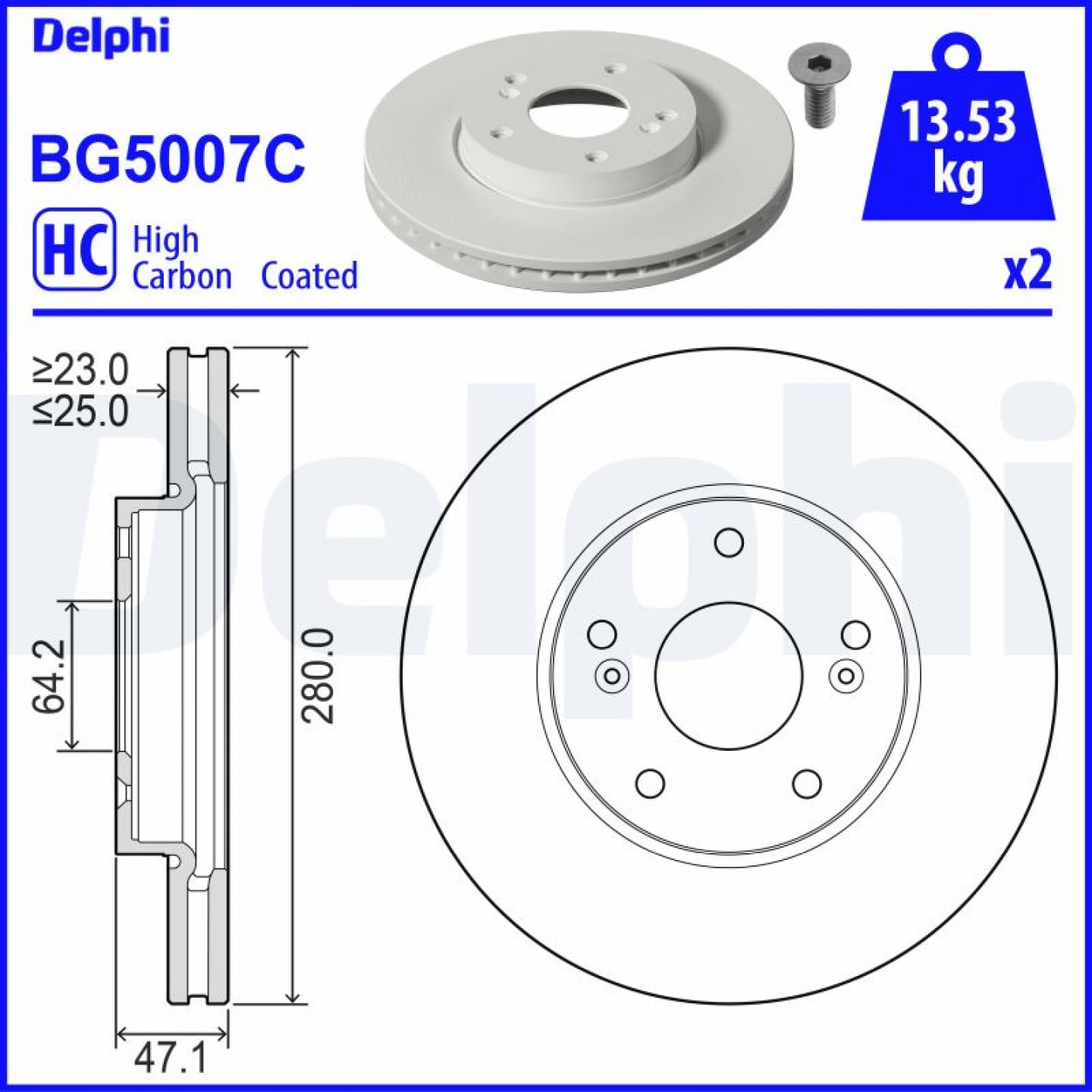 Remschijf DELPHI BG5007C
