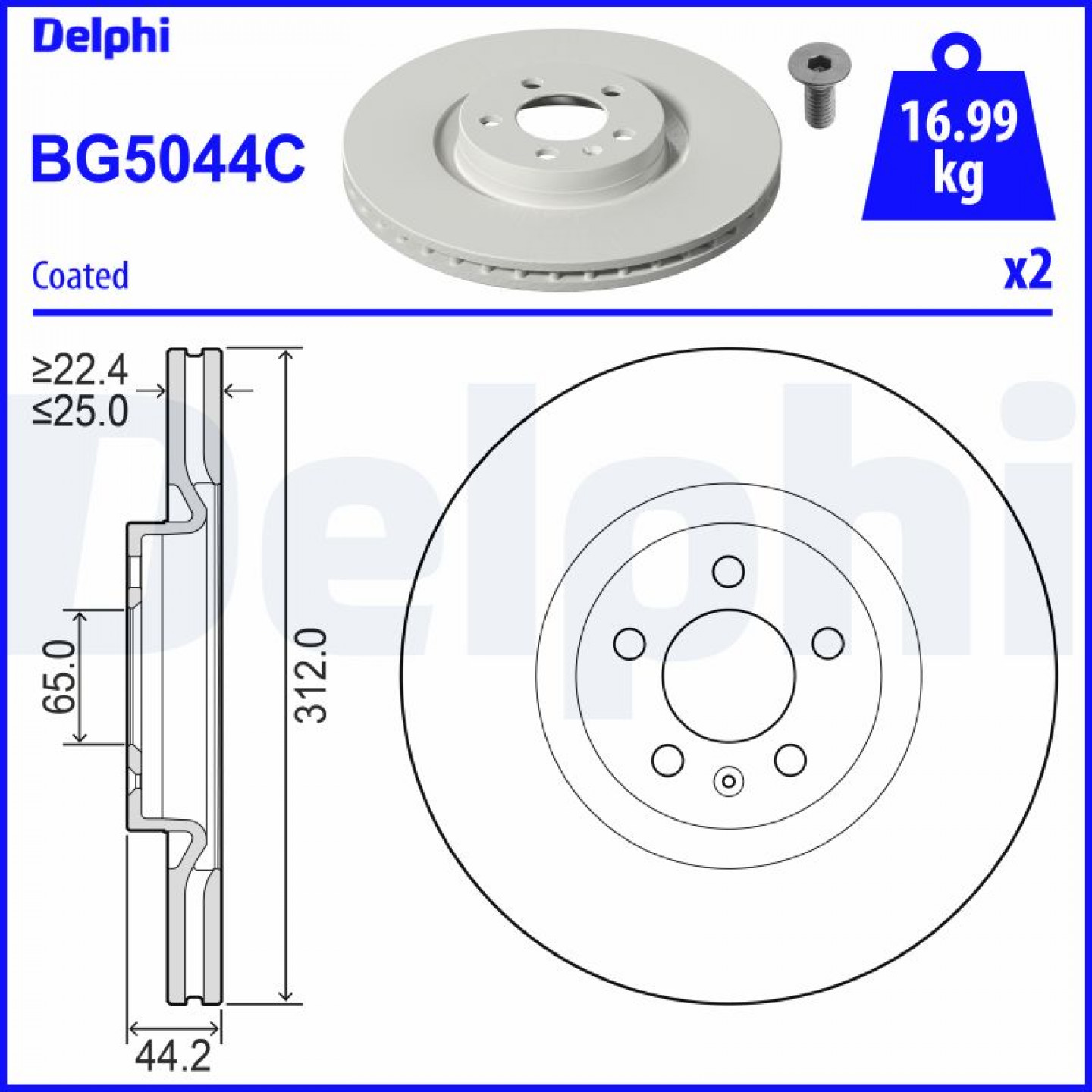Bremseskive DELPHI BG5044C