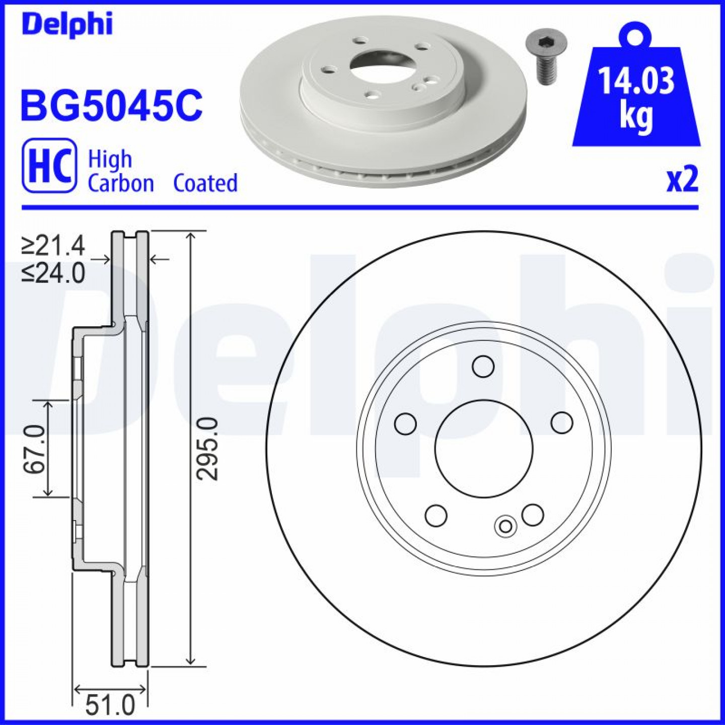 Discofreno DELPHI BG5045C