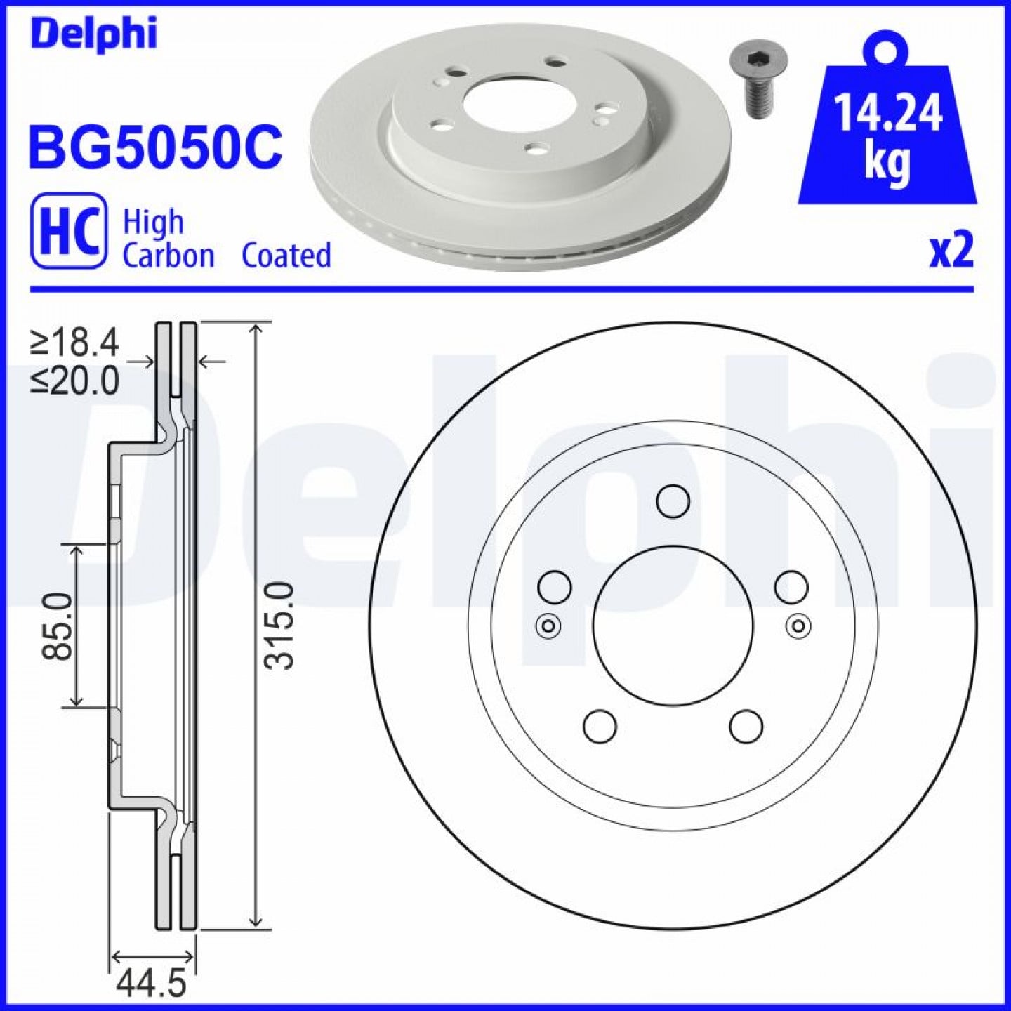 Remschijf DELPHI BG5050C
