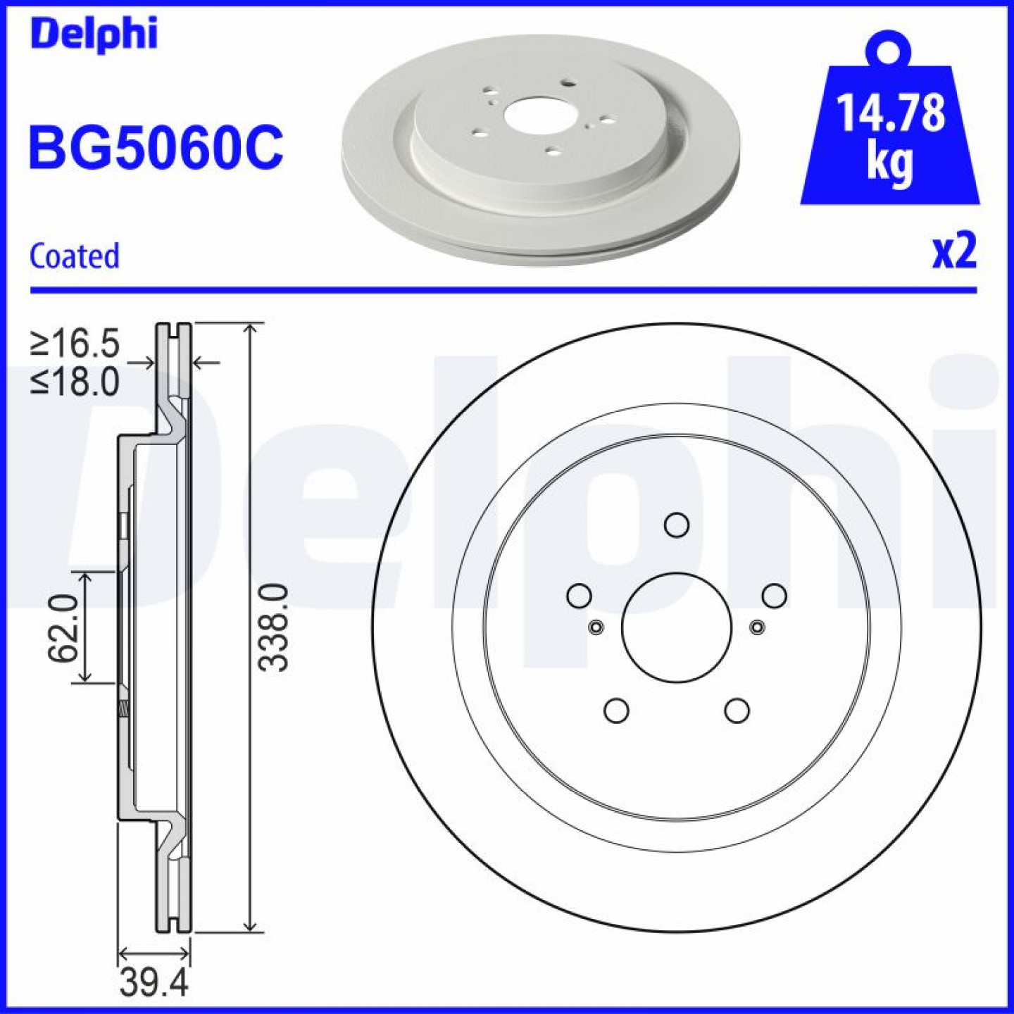 Bremsscheibe DELPHI BG5060C
