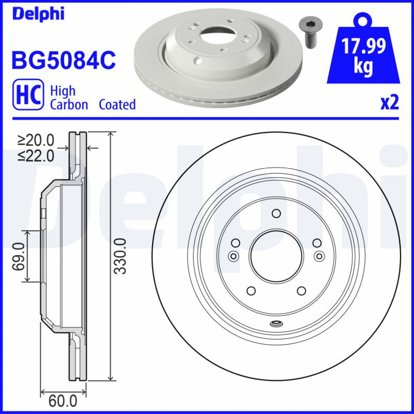 Remschijf DELPHI BG5084C