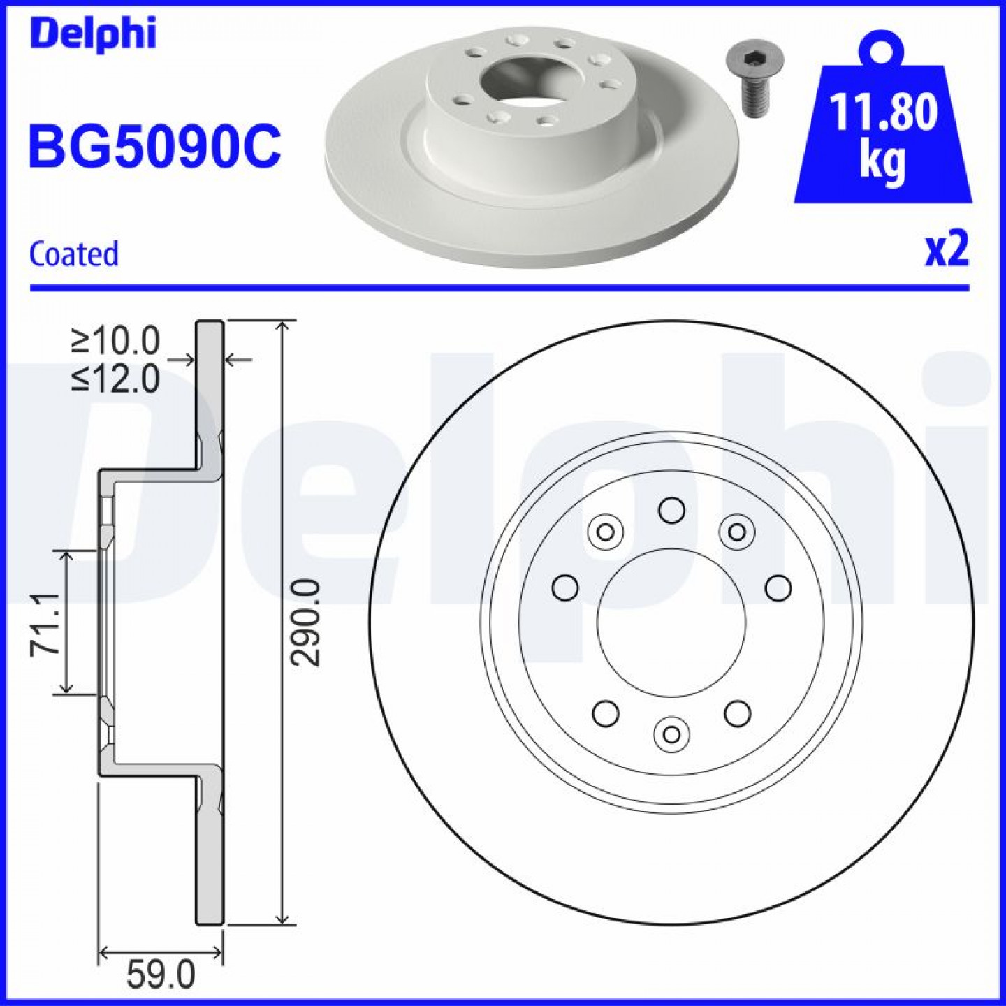 Bremseskive DELPHI BG5090C