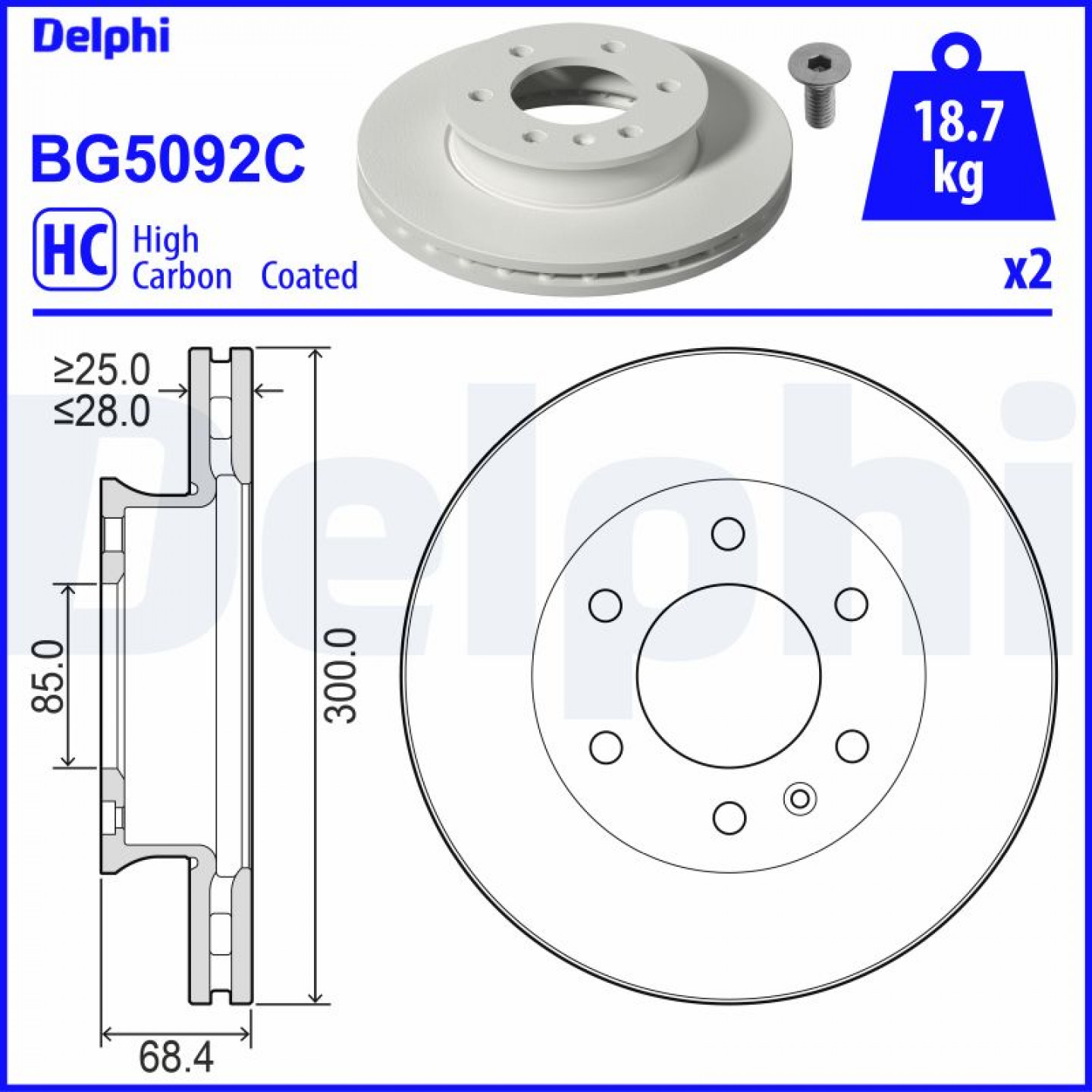 Remschijf DELPHI BG5092C