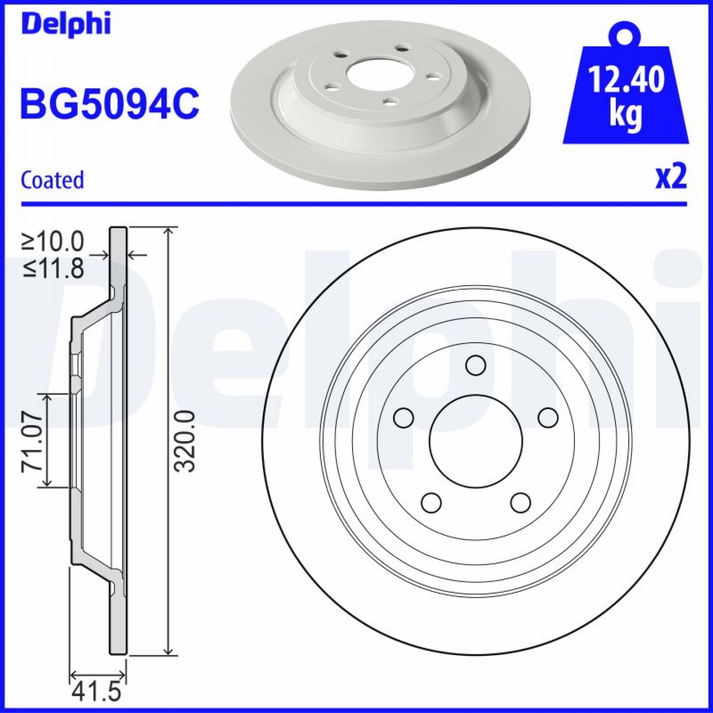 Discofreno DELPHI BG5094C