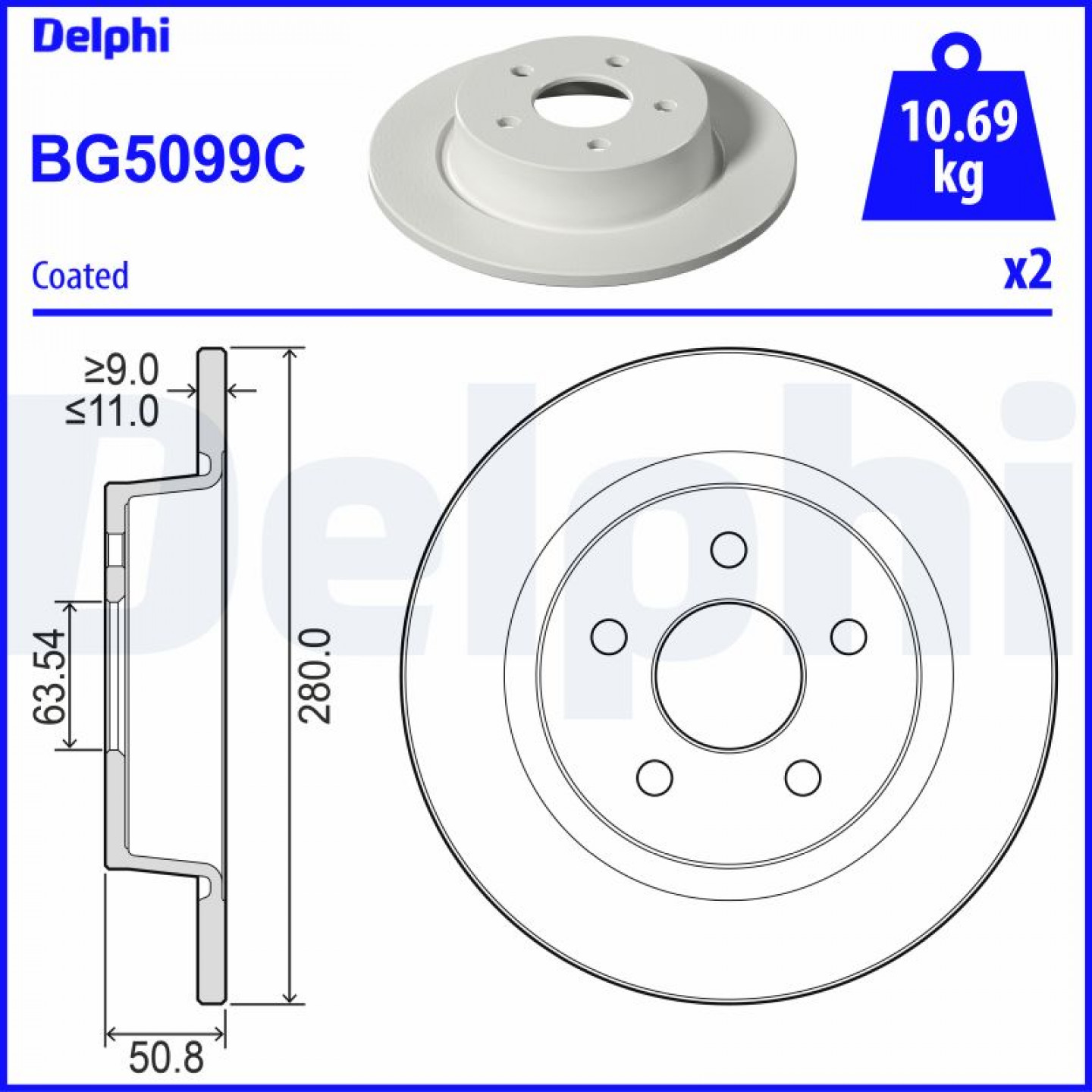 Bremseskive DELPHI BG5099C