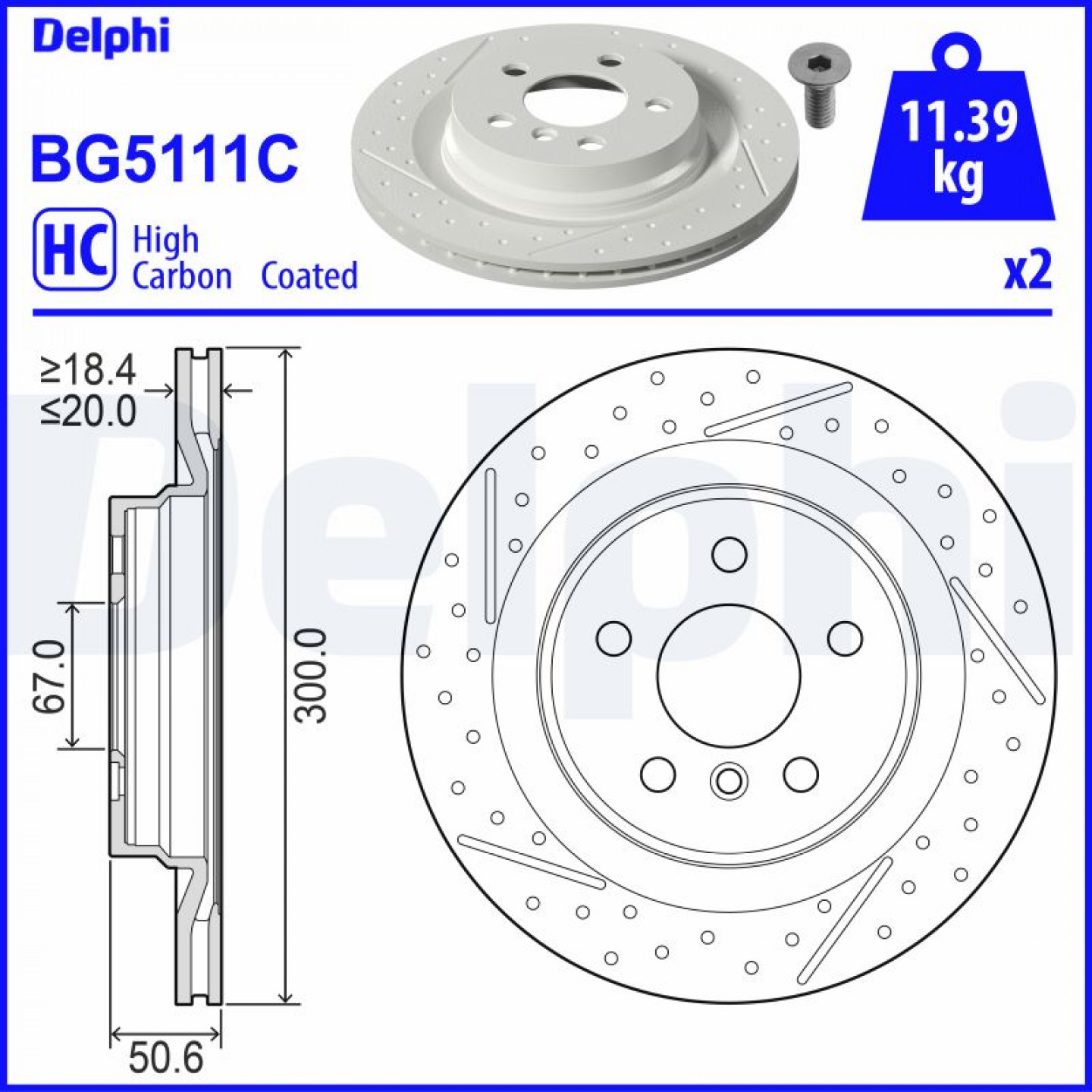 Bremseskive DELPHI BG5111C