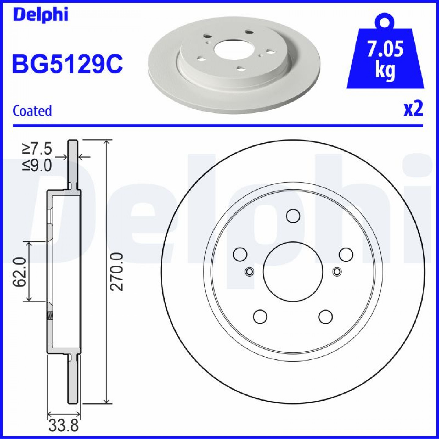 Remschijf DELPHI BG5129C