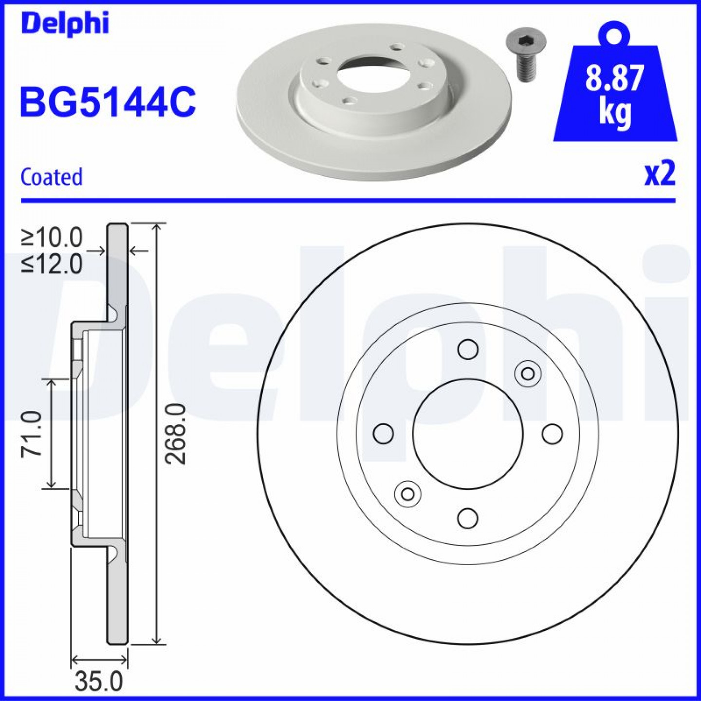 Remschijf DELPHI BG5144C