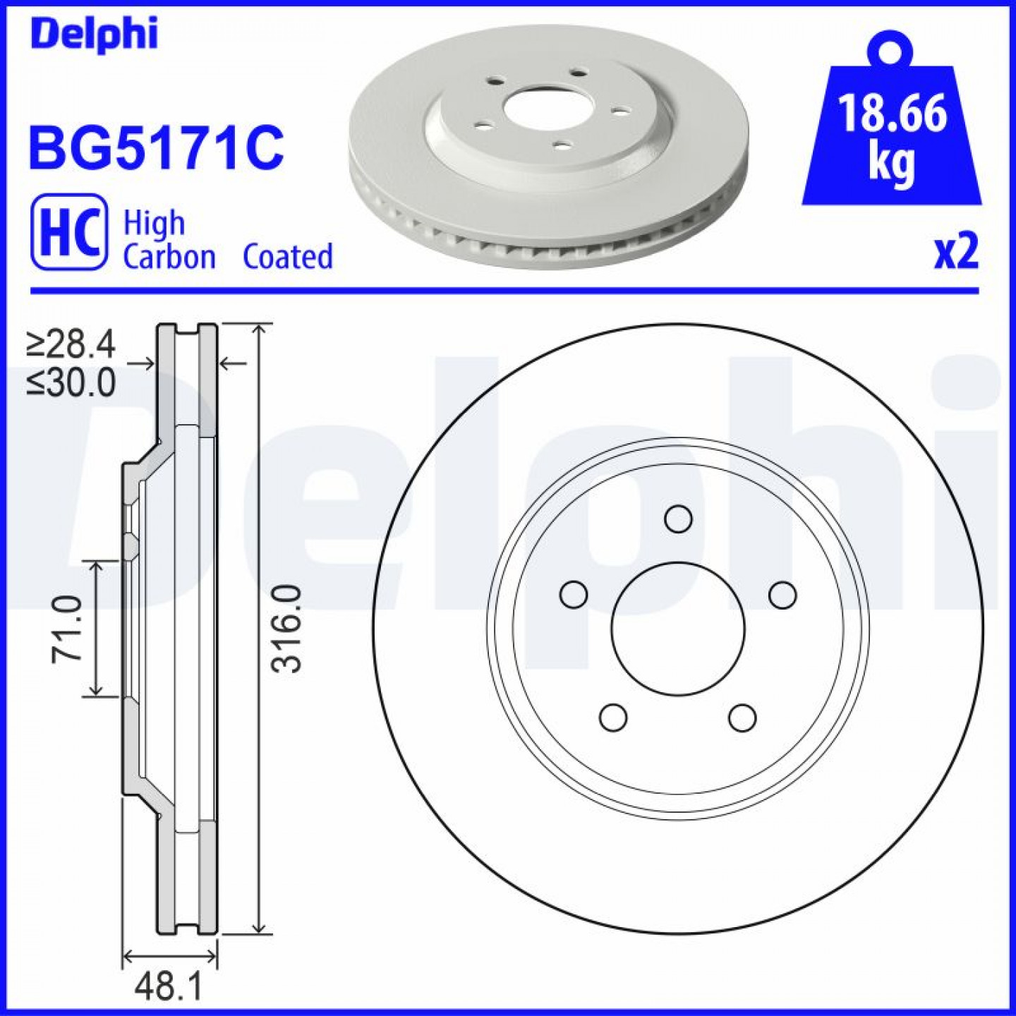 Disque de frein DELPHI BG5171C