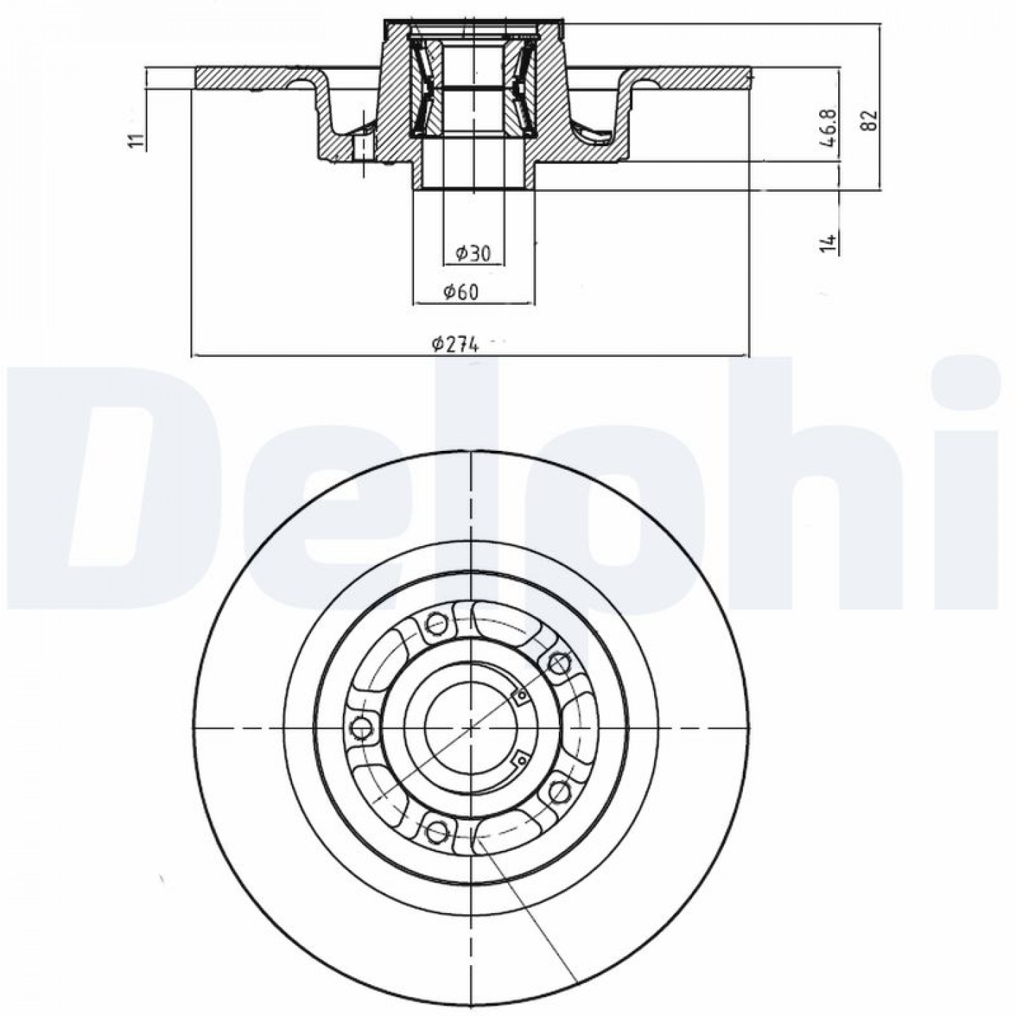 Remschijf DELPHI BG9026RS