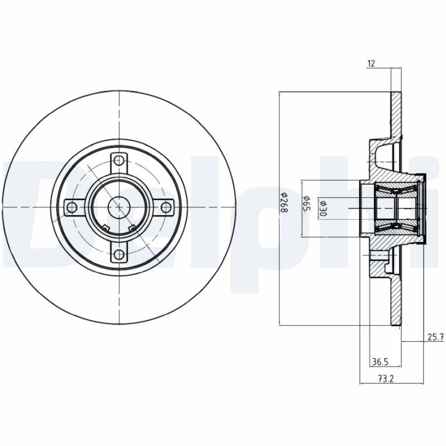 Disque de frein DELPHI BG9053RSC