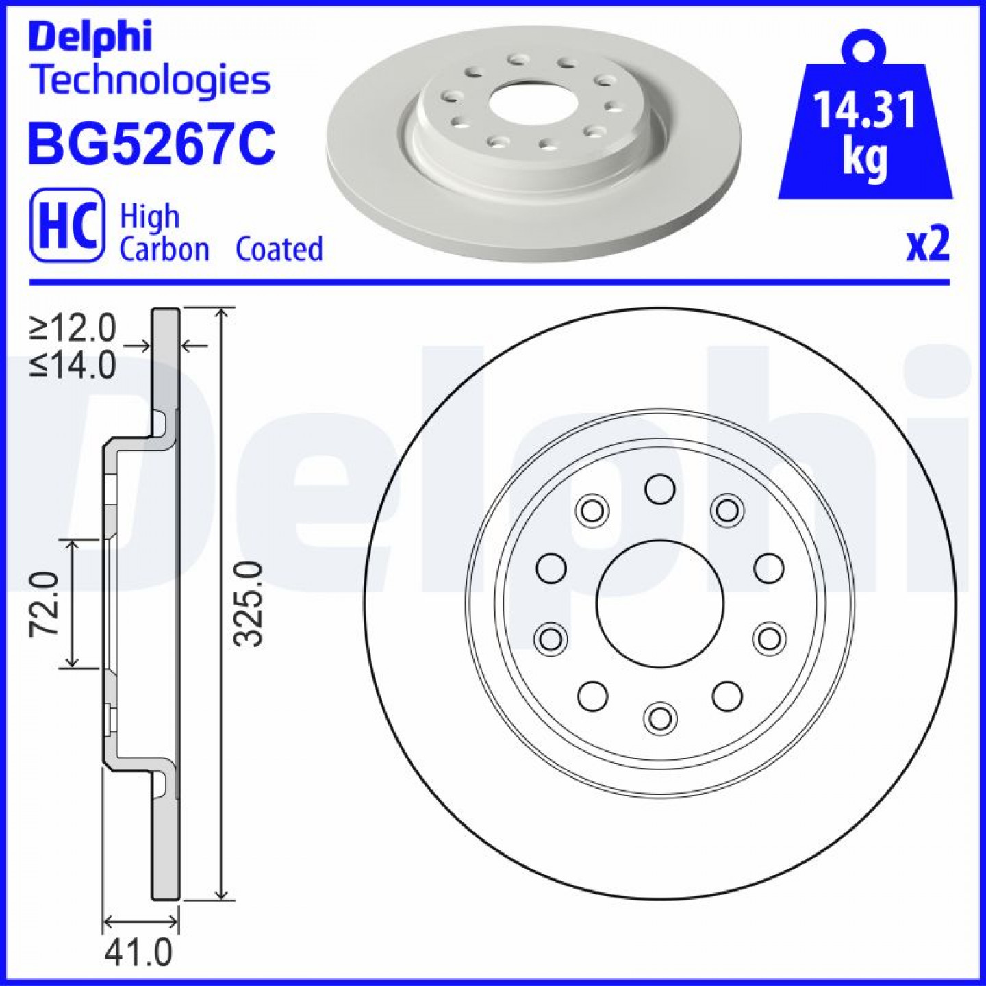 Bremsscheibe DELPHI BG5267C