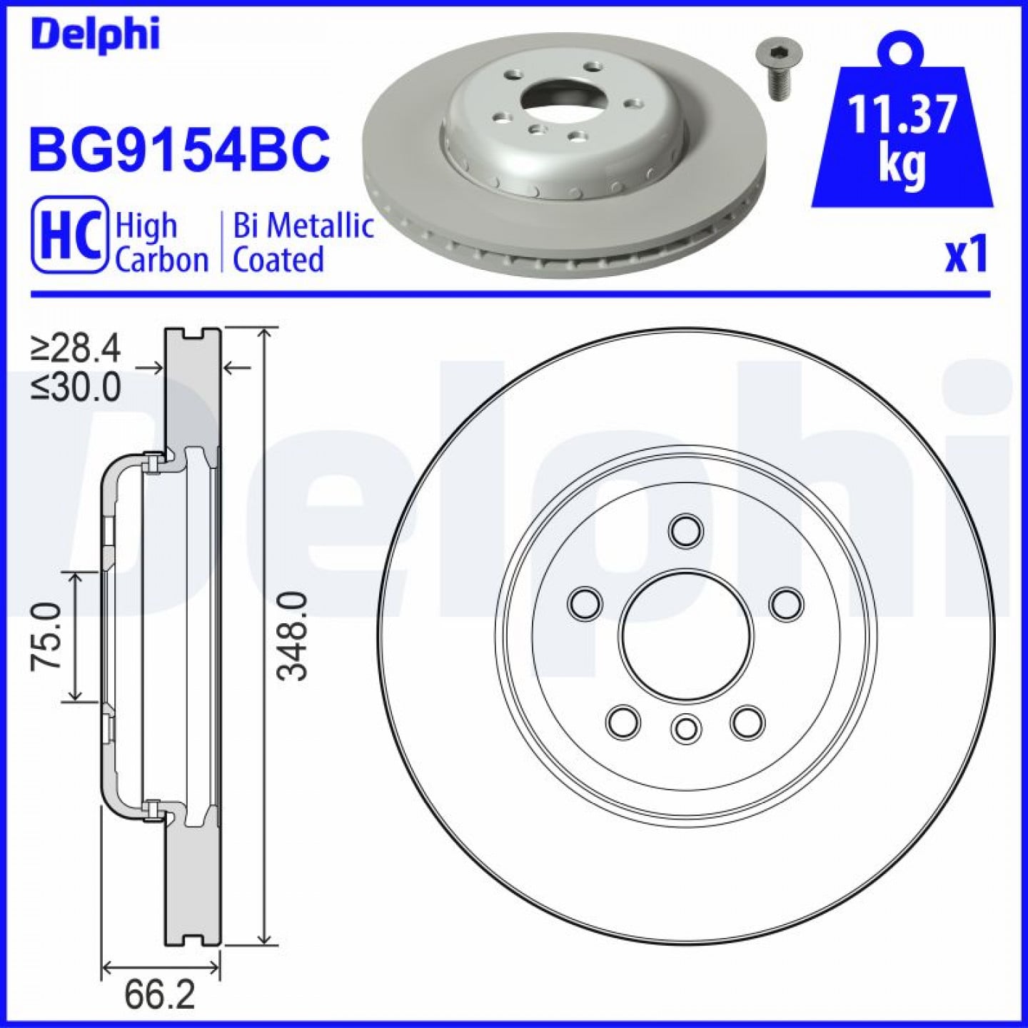 Remschijf DELPHI BG9154BC