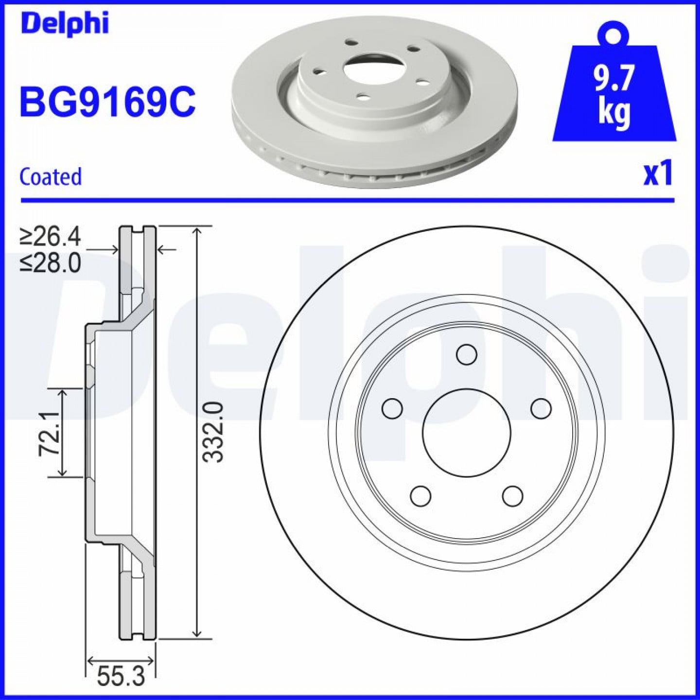 Brzdový kotouč DELPHI BG9169C