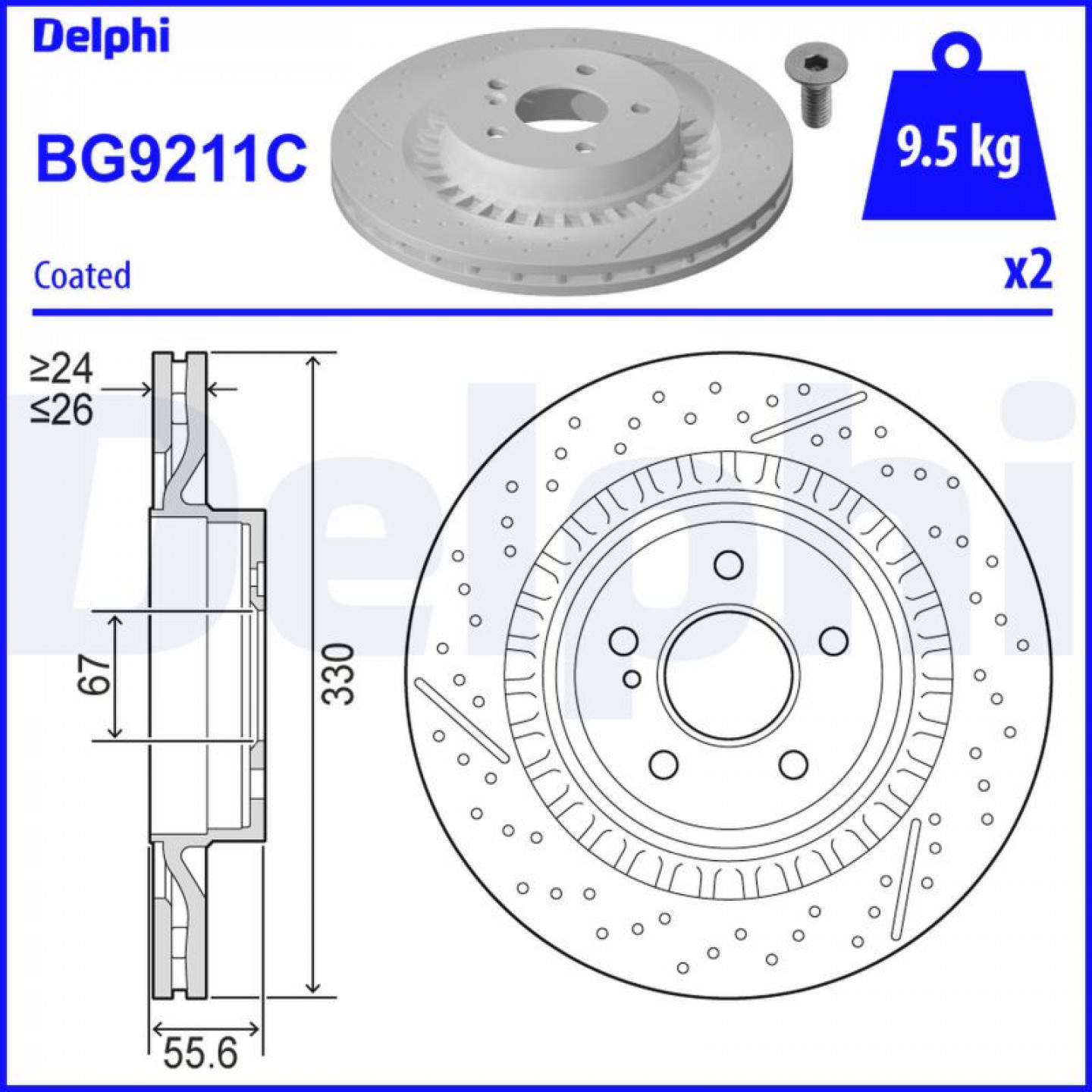 Remschijf DELPHI BG9211C
