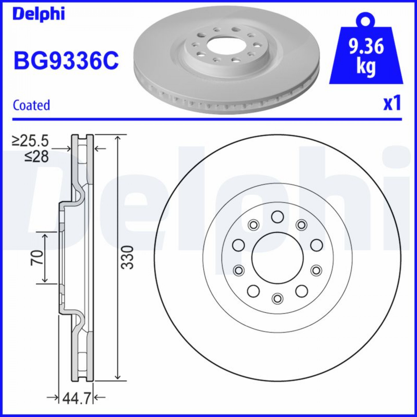 Disque de frein DELPHI BG9336C