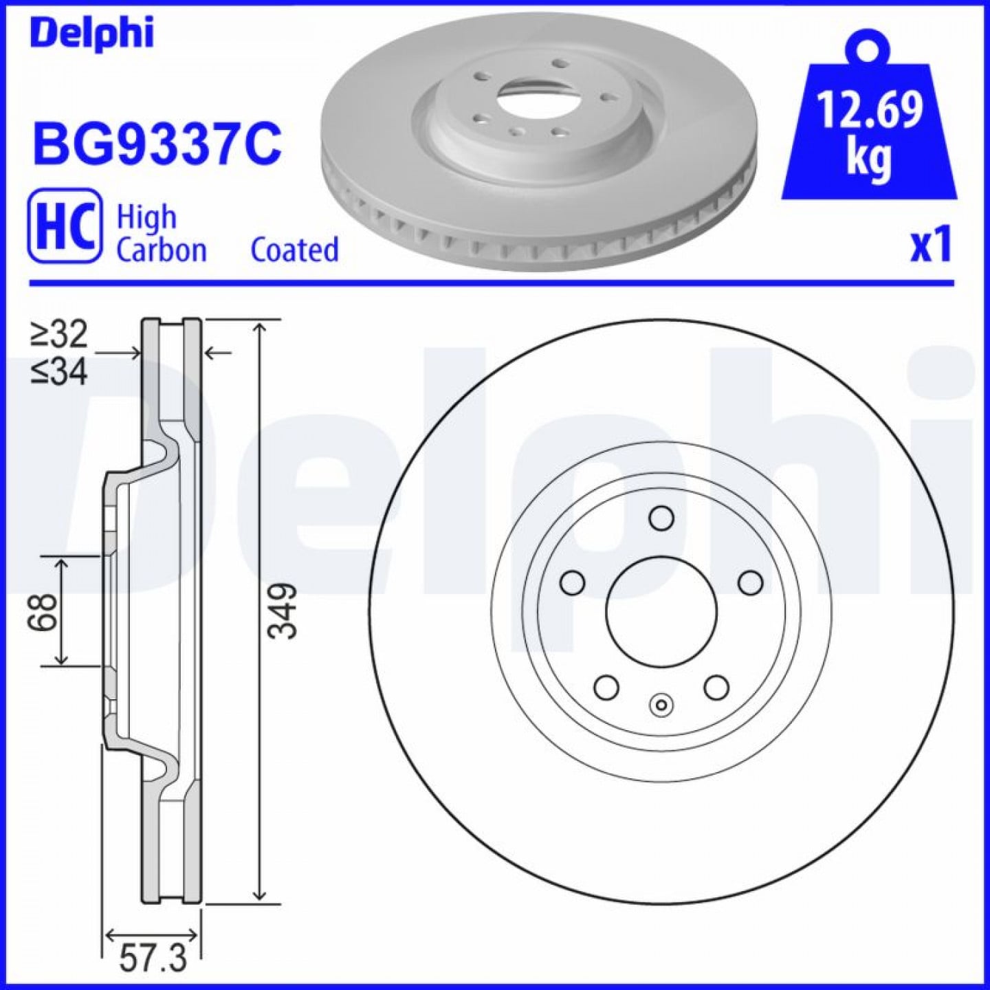 Bremsscheibe DELPHI BG9337C