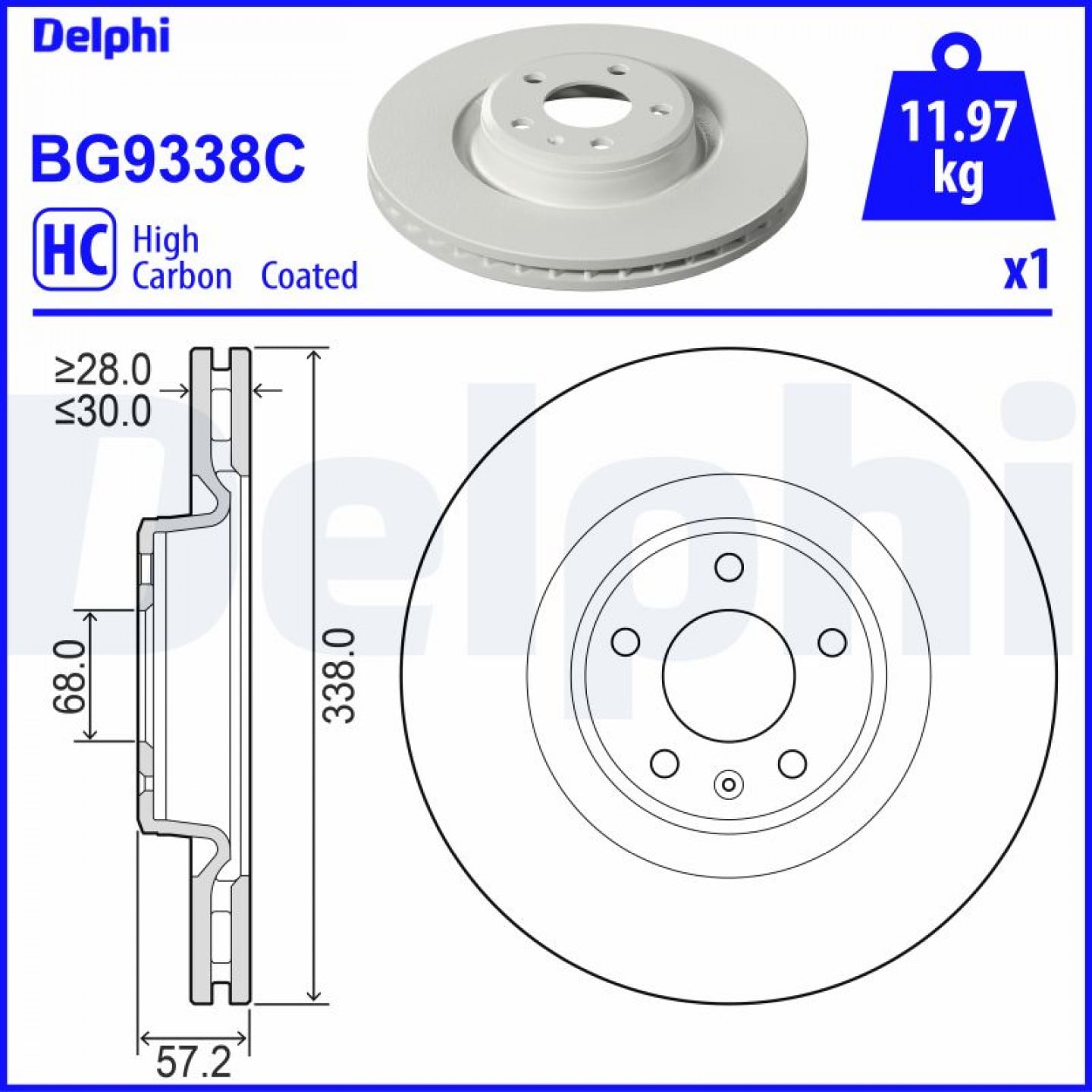 Bremseskive DELPHI BG9338C