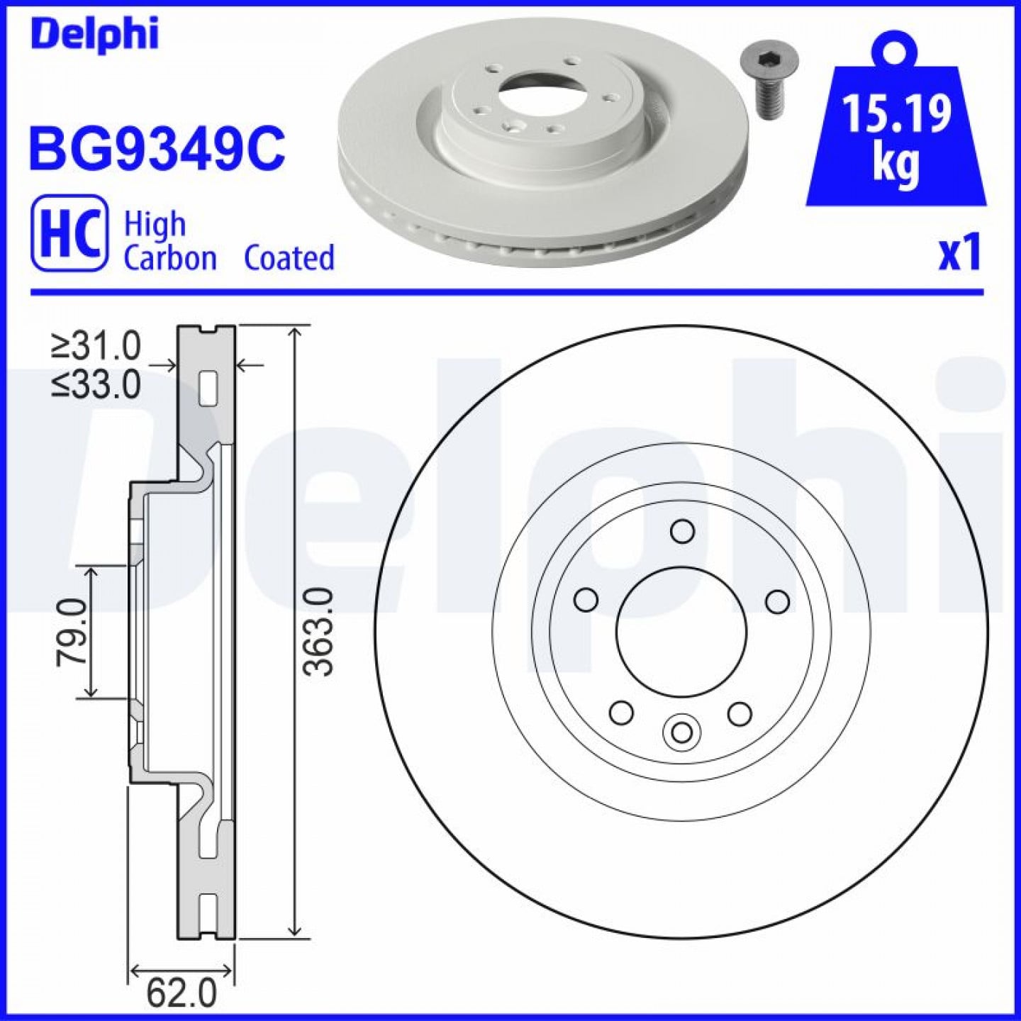 Discofreno DELPHI BG9349C