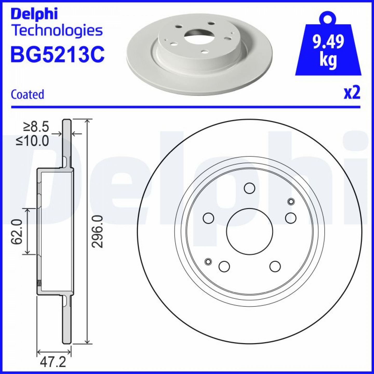 Discofreno DELPHI BG5213C