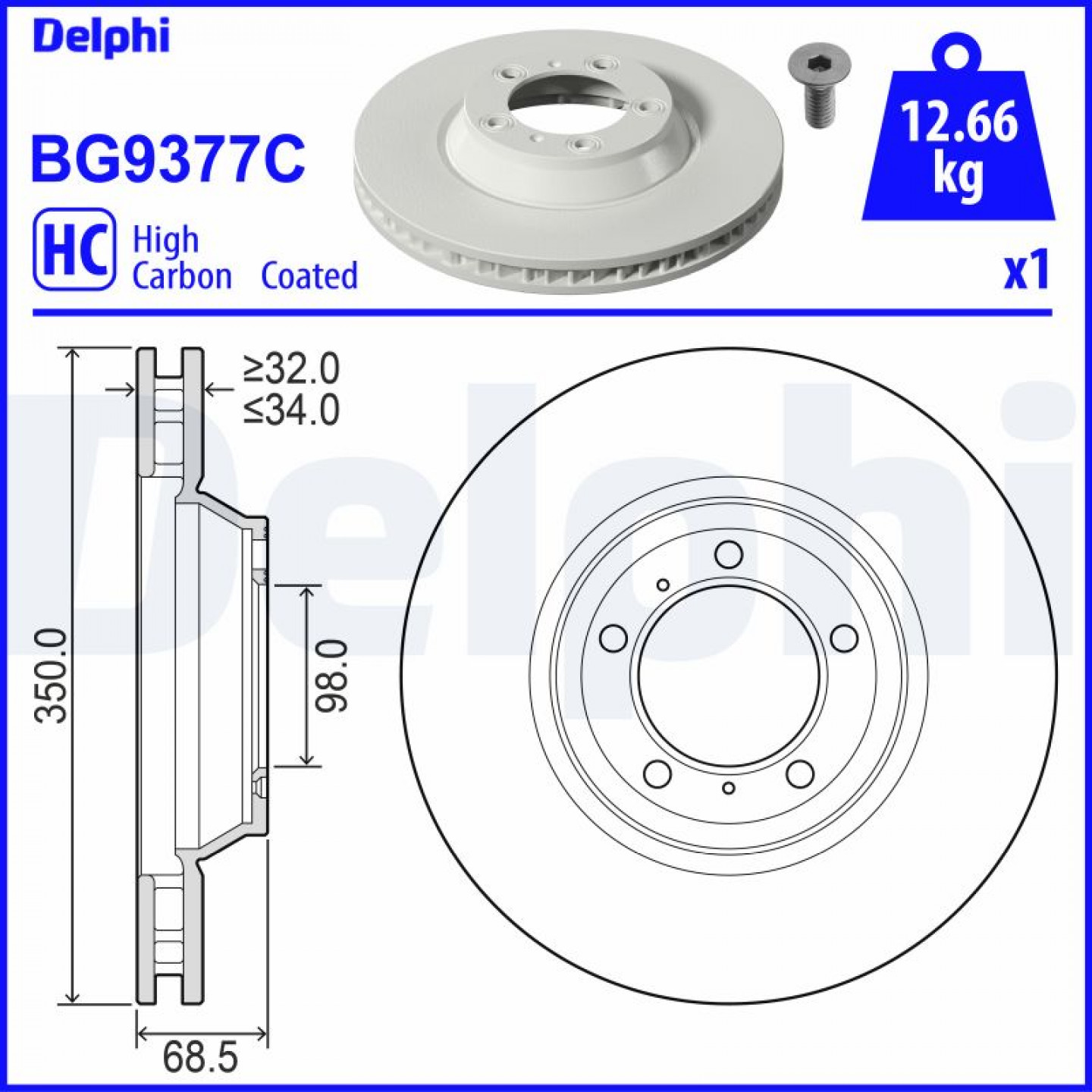 Bremsscheibe DELPHI BG9377C