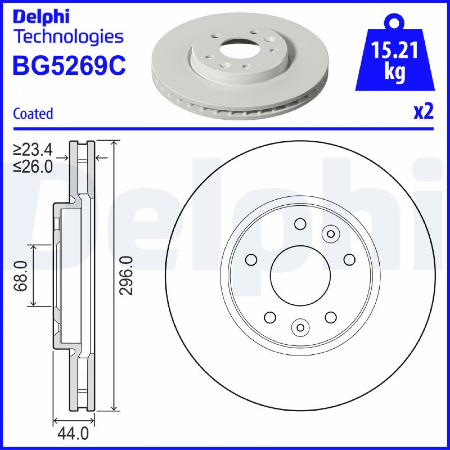 Discofreno DELPHI BG5269C