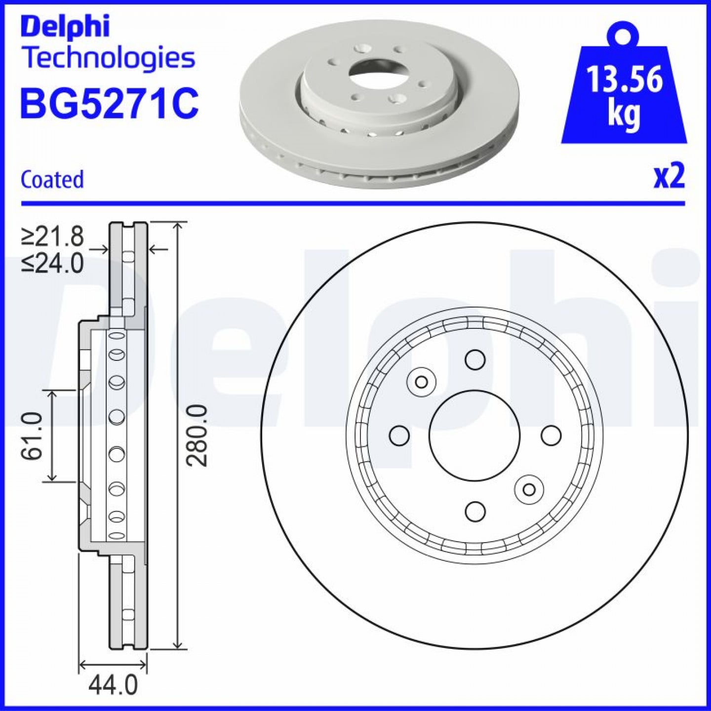 Discofreno DELPHI BG5271C